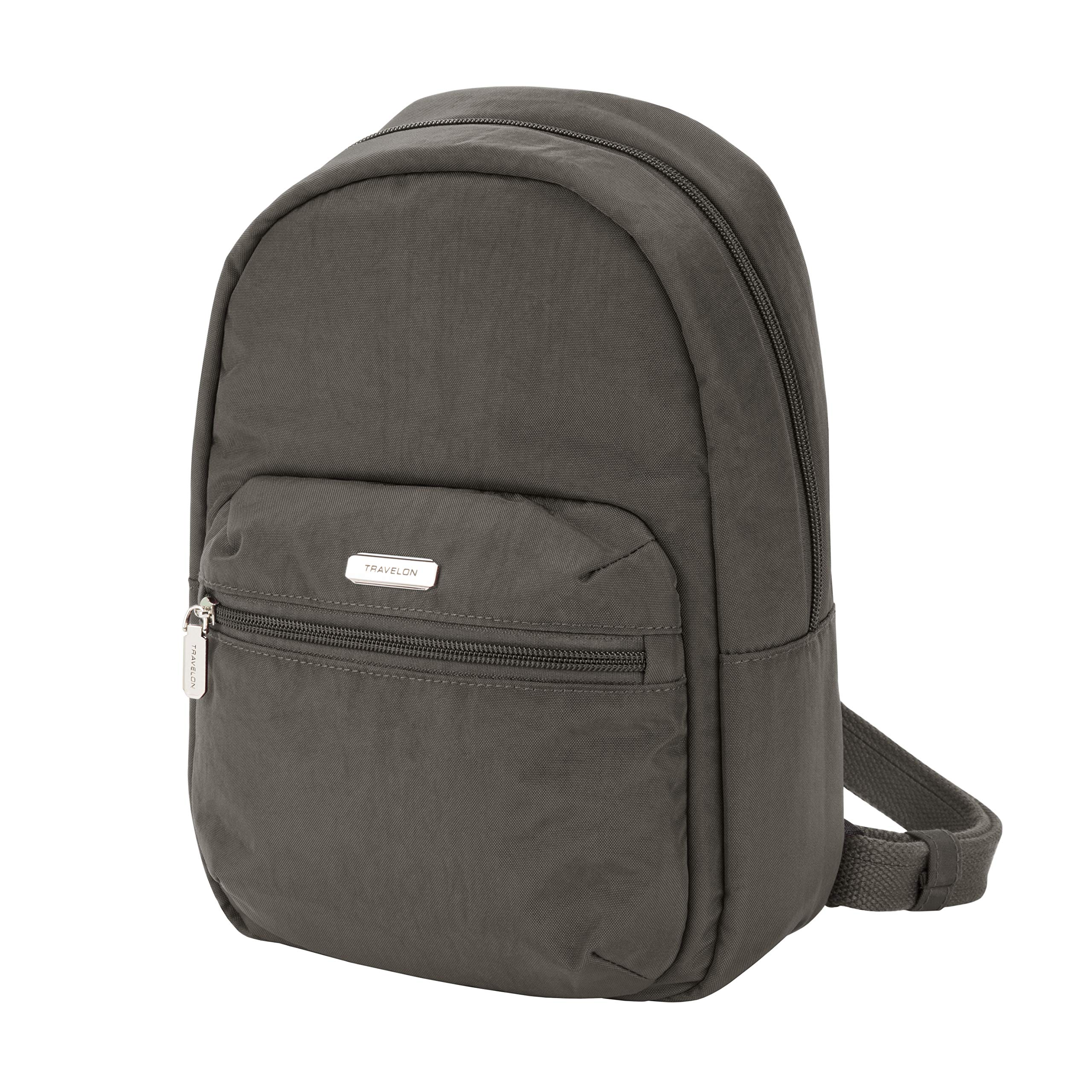 Travelon Anti-Theft Essentials Small Backpack - Secure Crossbody Bag for Travel, Commuting & Daily Use | RFID Blocking, Slash-Resistant & Hidden Pockets