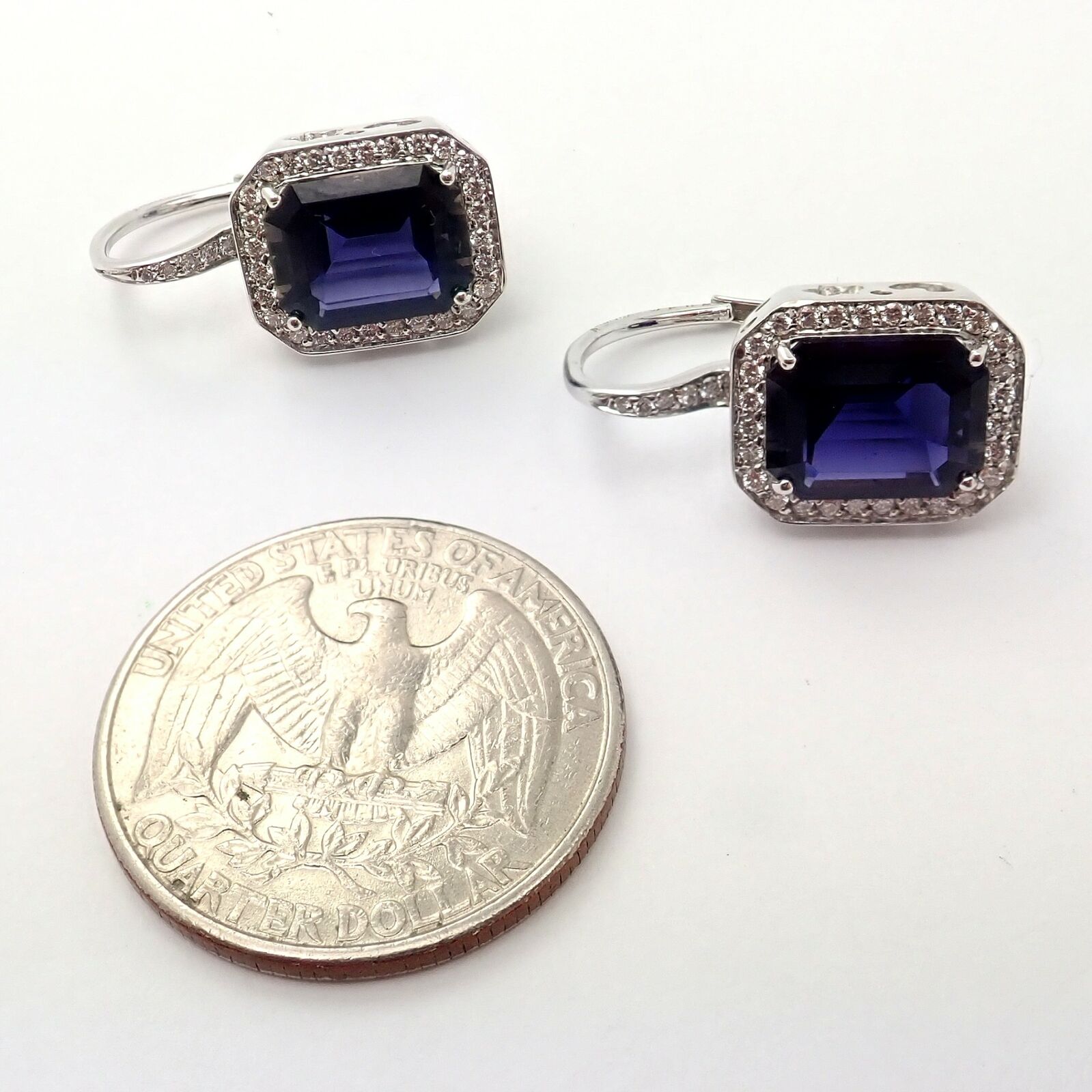 Authentic Pasquale Bruni 18k White Gold Iolite Diamond Earrings for Women | Luxury Italian Jewelry | Perfect for Weddings, Anniversaries & Special Occasions