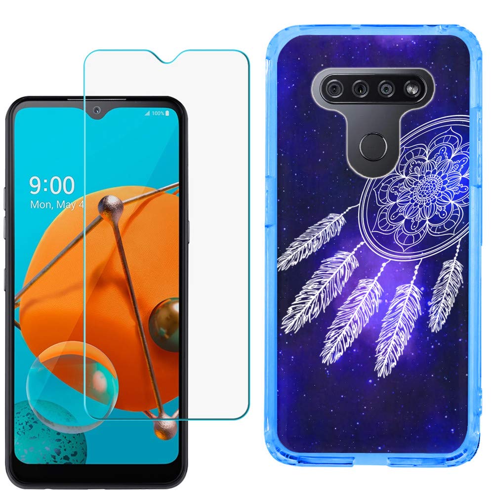 LG K51 Case with Tempered Glass - Slim TPU Cover for Protection | Work & Travel