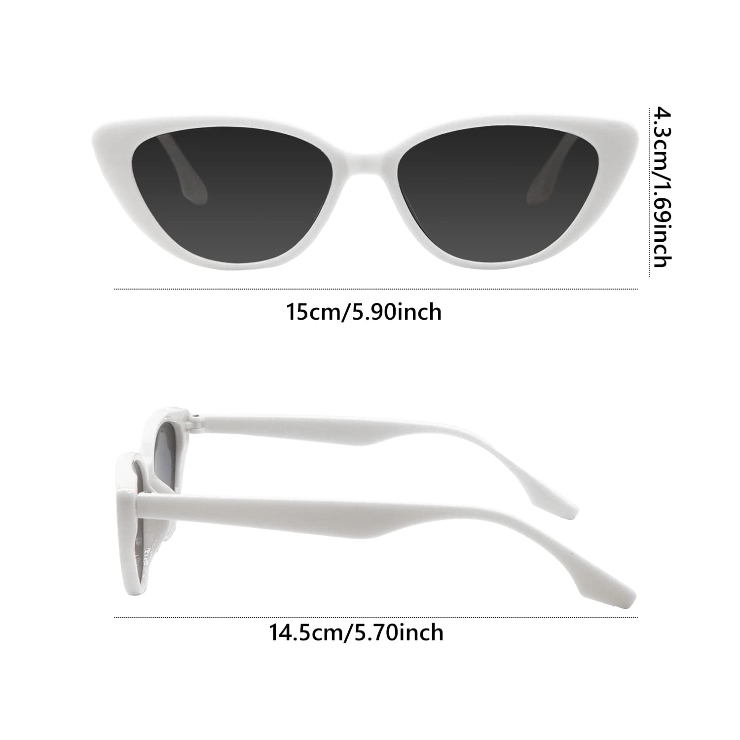ALLY-MAGIC Women's Retro Cat Eye Sunglasses - Trendy Oversized Rectangle Frame UV400 Protection Sunglasses for Driving, Beach & Outdoor Activities