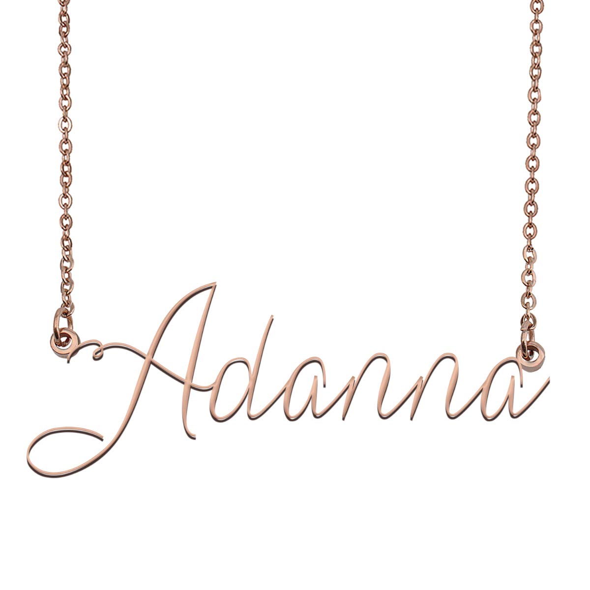 Personalized Rose Gold Name Necklace - Custom Name Plate & Name Tag Pendant for Women - Perfect for Gifts, Anniversaries, and Special Occasions