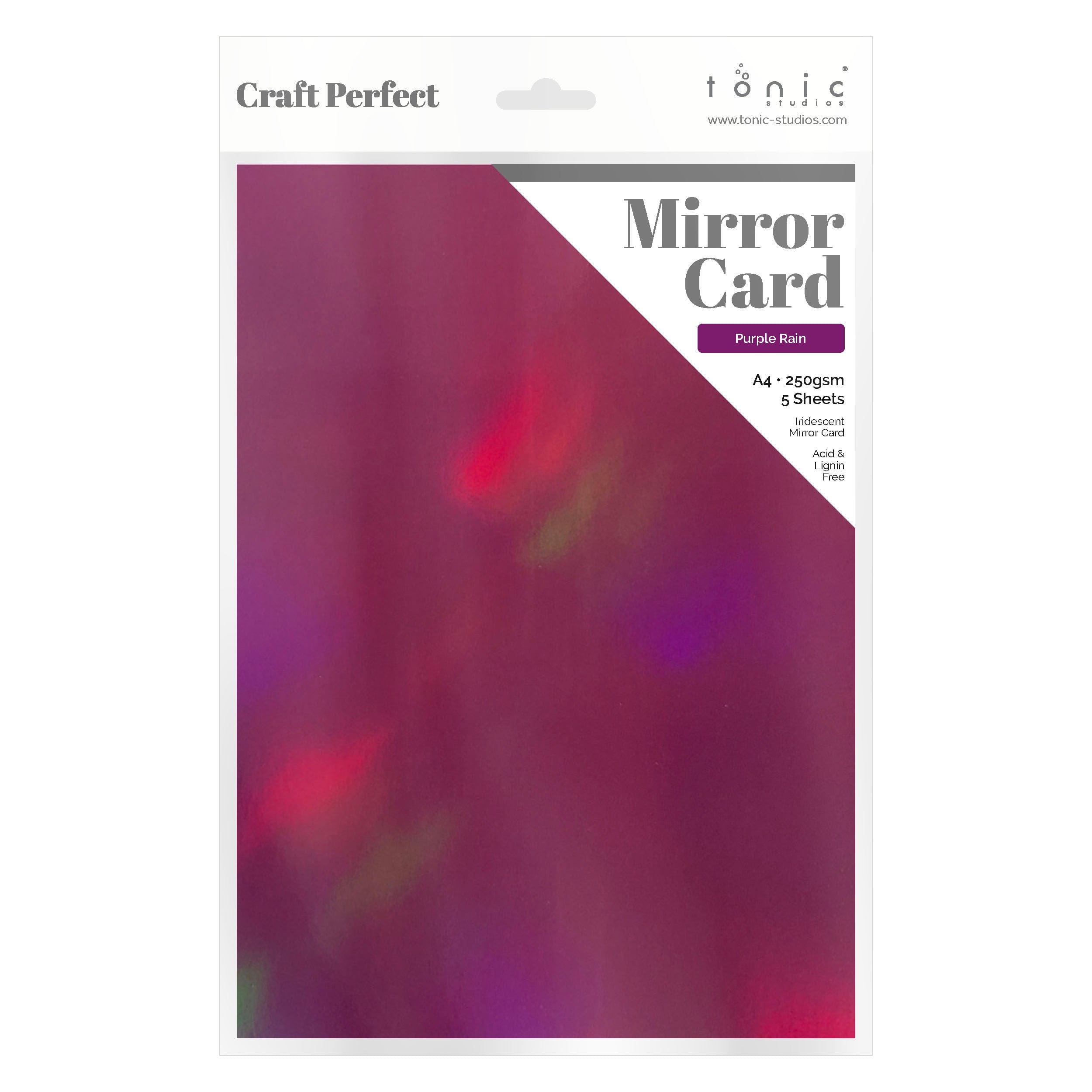 4-Pack Iridescent Mirror Cards - Purple Rain (9773e4) for Scrapbooking, DIY Crafts, and Gift Wrapping