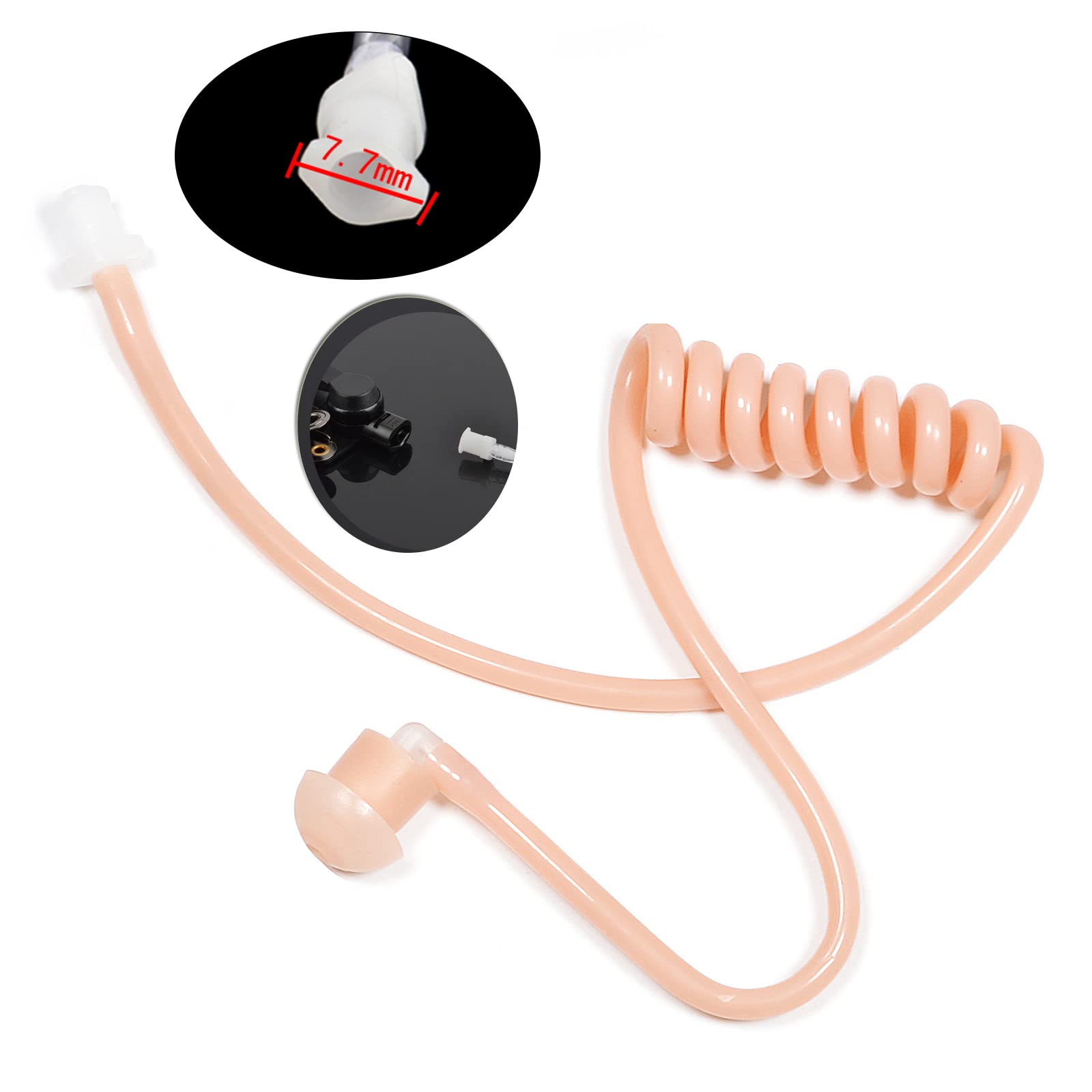 HYS B-05-2MEB Coil Tube Earbud Kit with Medium Earmold - Compatible with Two-Way Radios & Surveillance Headsets - Clear Audio for Security, Law Enforcement & Professional Use