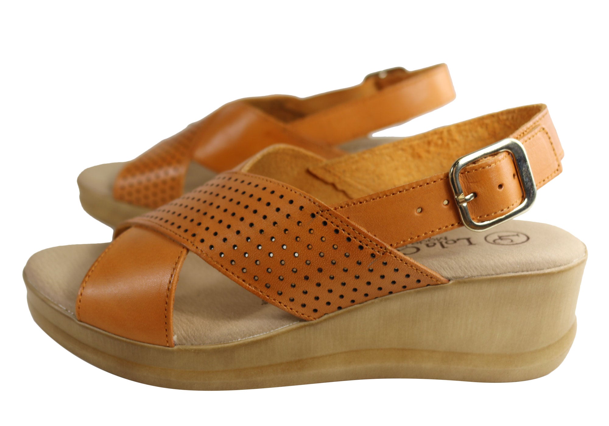 Lola Canales Eden Women's Comfort Leather Wedge Sandals - Handmade in Spain - Perfect for Summer, Beach & Casual Outings