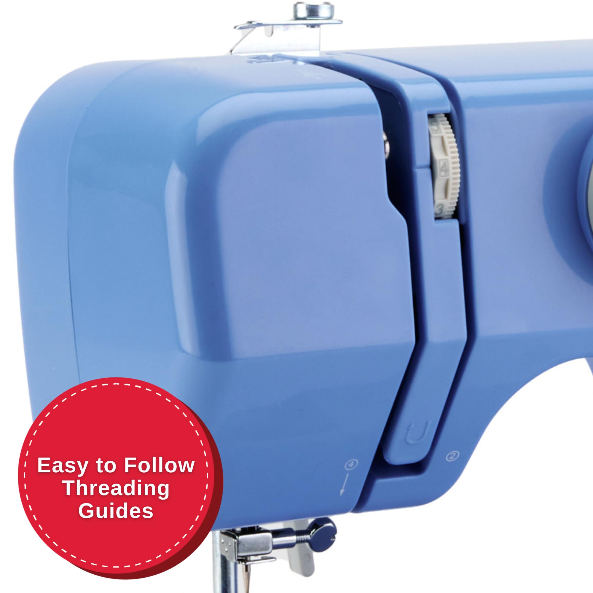 SINGER M1000 Lightweight Portable Sewing Machine - 32 Built-in Stitches, LED Light, Top Drop-in Bobbin | Perfect for Hemming, Mending Clothes & DIY Crafts | Home Use, Travel & Beginners Sewing Projects (Blue)