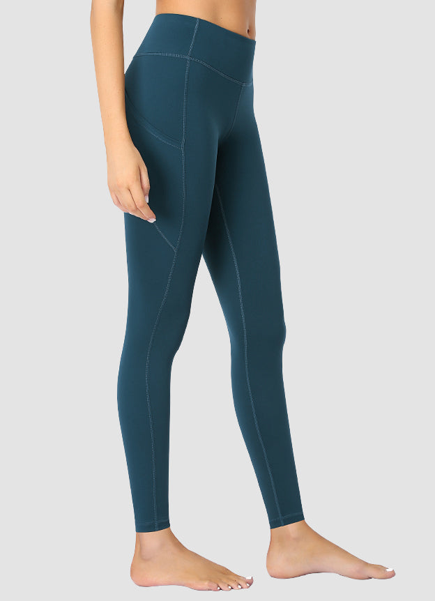 High Waist Yoga Pants for Women - Full Length Newborn Teal Leggings - Perfect for Postpartum Workouts & Lounge Wear