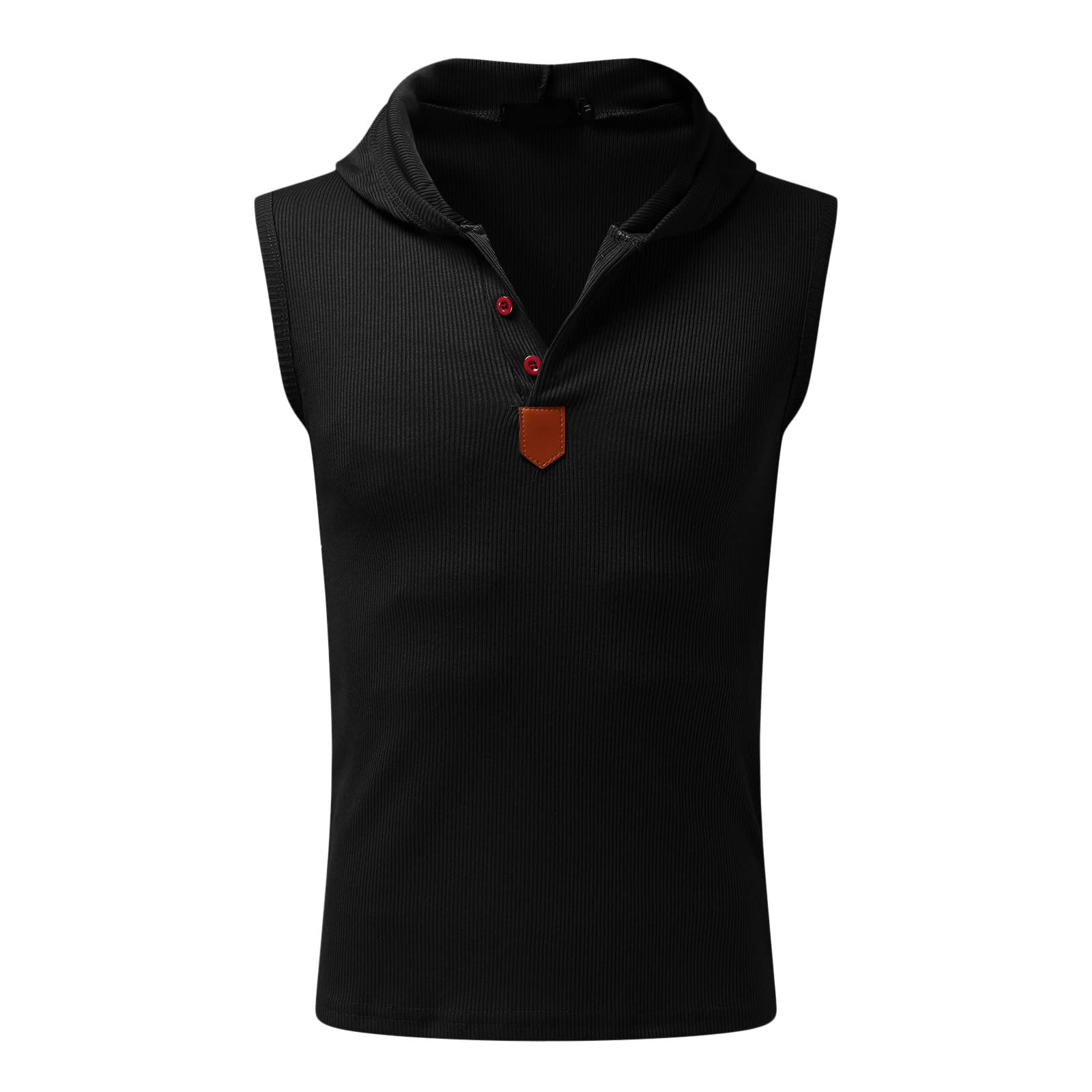 Maryia Men's Workout Tank Top with Hood - Sleeveless Gym Hoodie for Bodybuilding & Muscle Training - Athletic Cut Off T-Shirt for Fitness, Running & CrossFit