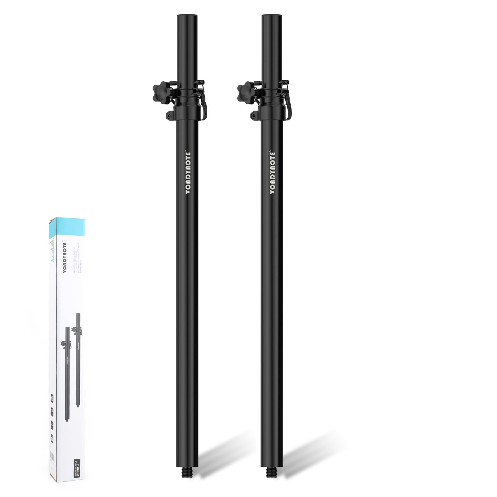 2 Pack Adjustable Speaker Pole for Subwoofer - Compatible with M20 Threaded & 35mm Mount - Perfect for Home Theater, DJ Setup & Live Sound Systems