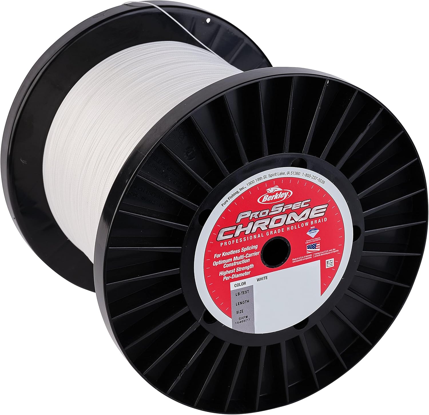 Berkley ProSpec Chrome Premium Hollow Core Fishing Line - 200lb Test, 1500yd Spool - Saltwater & Freshwater Fishing for Big Game Fish