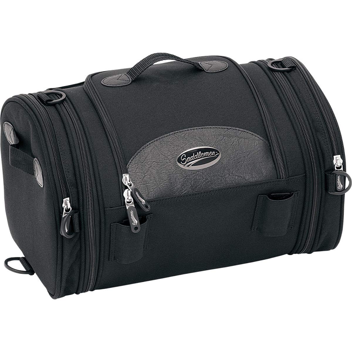 Saddlemen 3515-0075 Deluxe Motorcycle Roll Bag - Waterproof Black Storage for Cruiser & Touring Bikes - Perfect for Road Trips & Travel Accessories