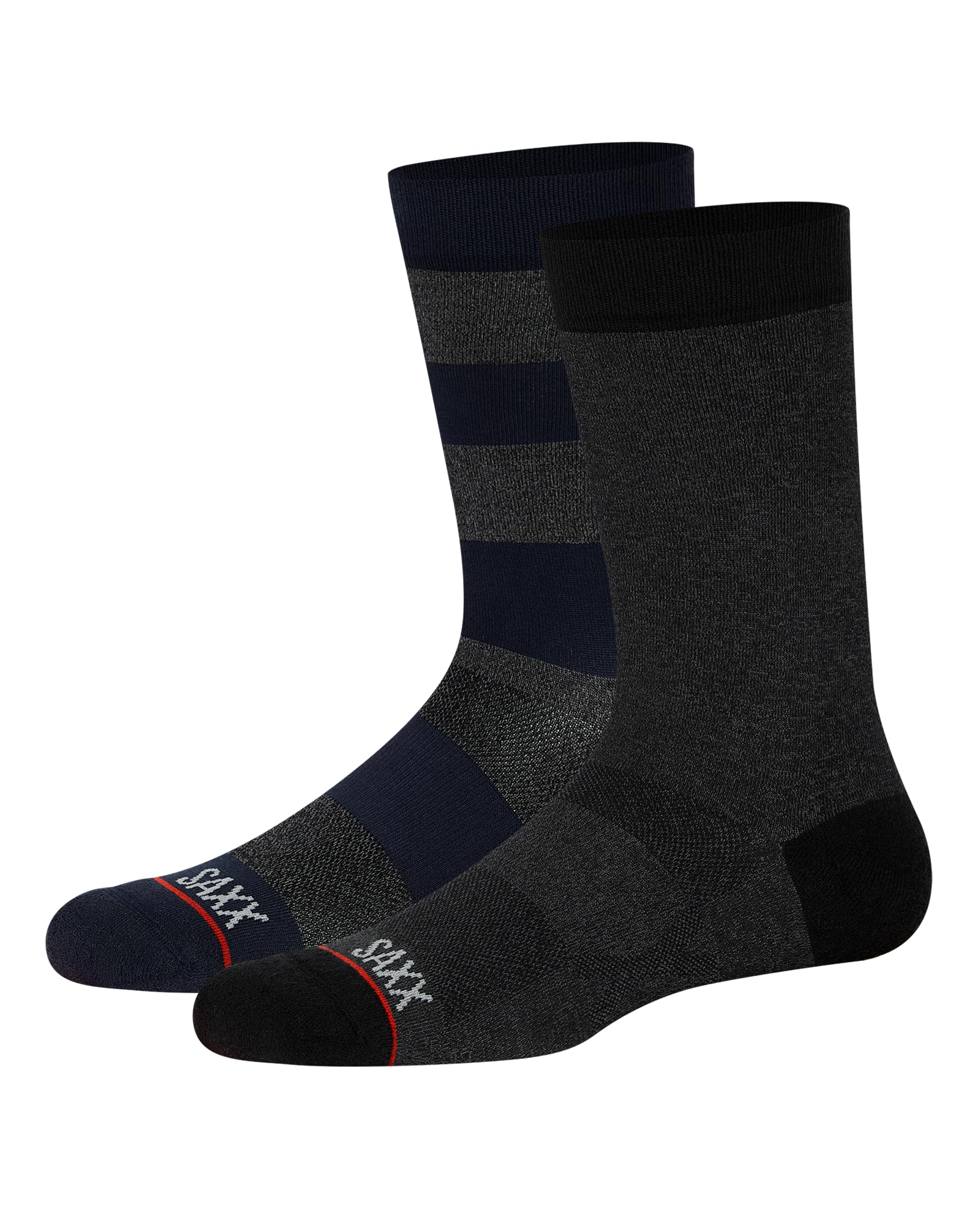 SAXX Men's Comfort Crew Socks 2-Pack with Arch Support & Core Technology - Perfect for Running, Hiking & Everyday Wear