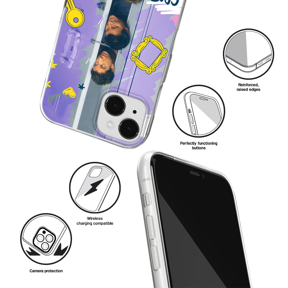 ERT GROUP Official Licensed Friends Pattern iPhone 14 Case - Shockproof TPU Phone Cover with Perfect Fit | Great for Daily Use, Travel & Gift Giving