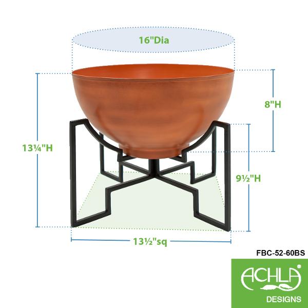 Jane Planters with Steel Patina Bowls - Modern Indoor/Outdoor Flower Pots for Home, Office & Garden Decor | Perfect for Succulents, Herbs & Small Plants