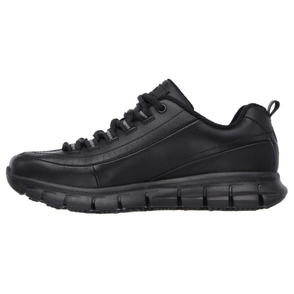 Skechers Trickel Women's Slip-Resistant Athletic Shoes - Black (Style 76550) | Comfortable Work Shoes for Nurses, Waitresses & Healthcare Professionals