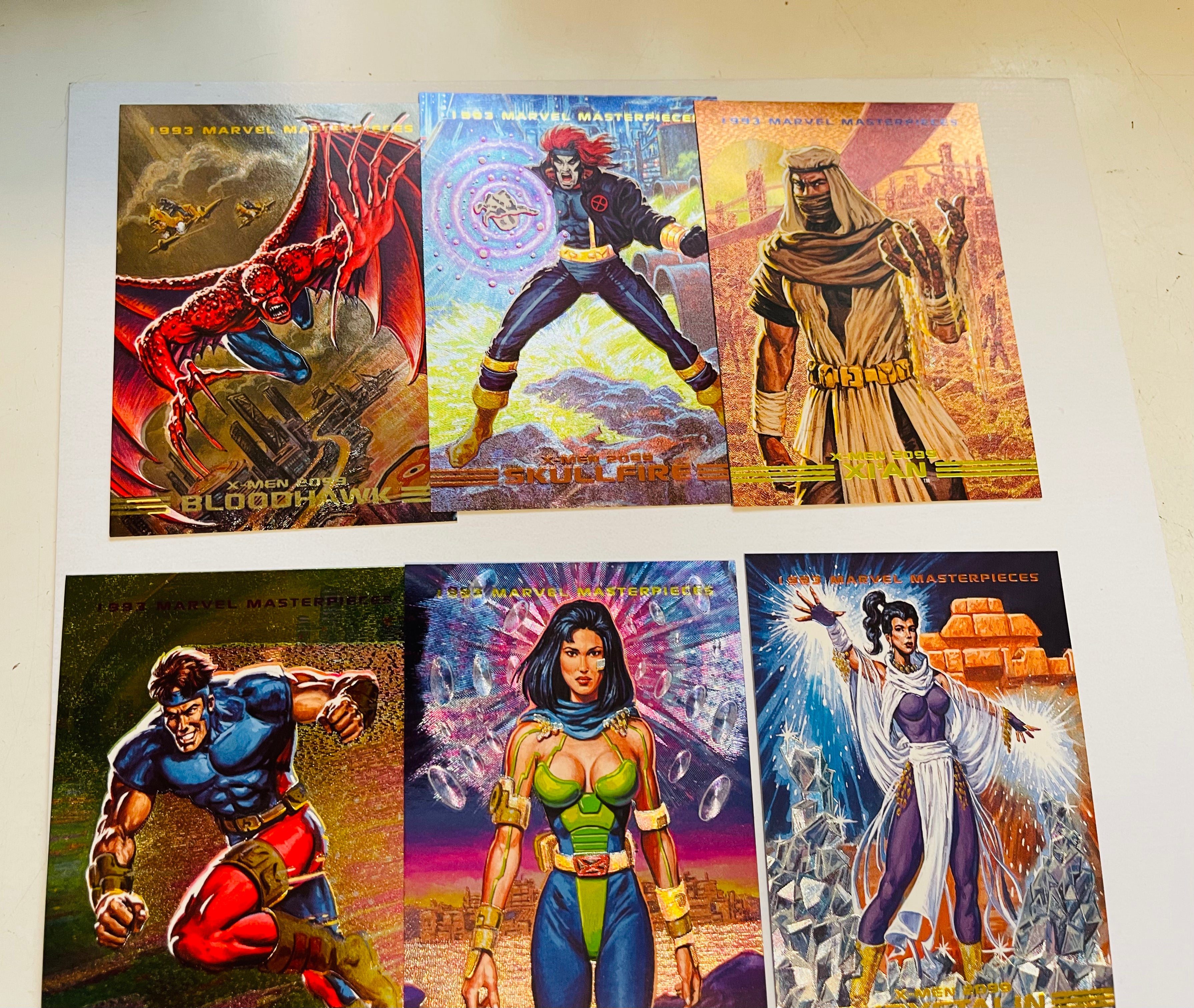1993 Marvel Masterpieces Rare Foil Insert Cards Set - Collectible Trading Cards for Superhero Fans & Comic Enthusiasts - Perfect for Display, Trading, and Investment
