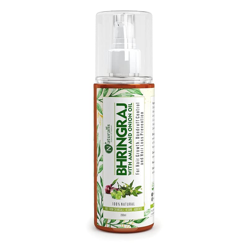 Naturalis Essence Of Nature Bhringraj Oil for Hair Growth & Care - 200ml | Ayurvedic Herbal Treatment for Thickening, Strengthening & Reducing Hair Fall | Perfect for Daily Scalp Massage & Deep Conditioning