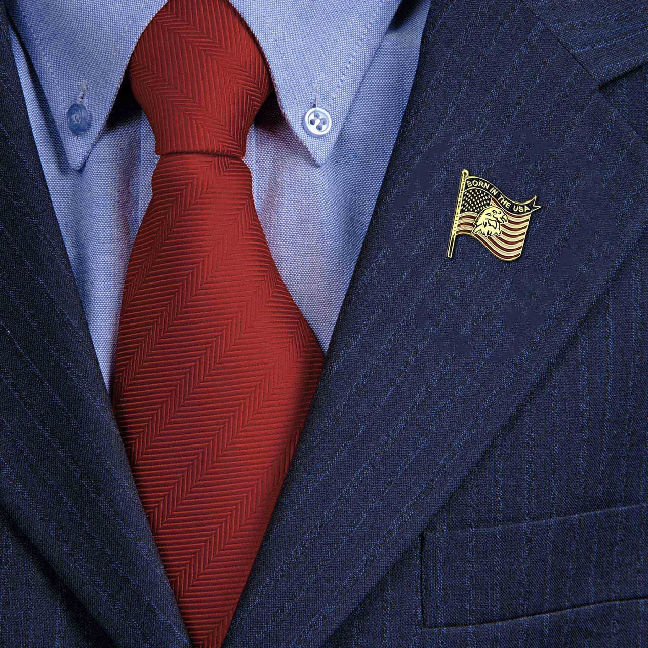 USA Flag Lapel Pin with Eagle Design - Patriotic American Accessory for Suits, Hats & Bags - Perfect for Veterans Day, 4th of July & Political Events