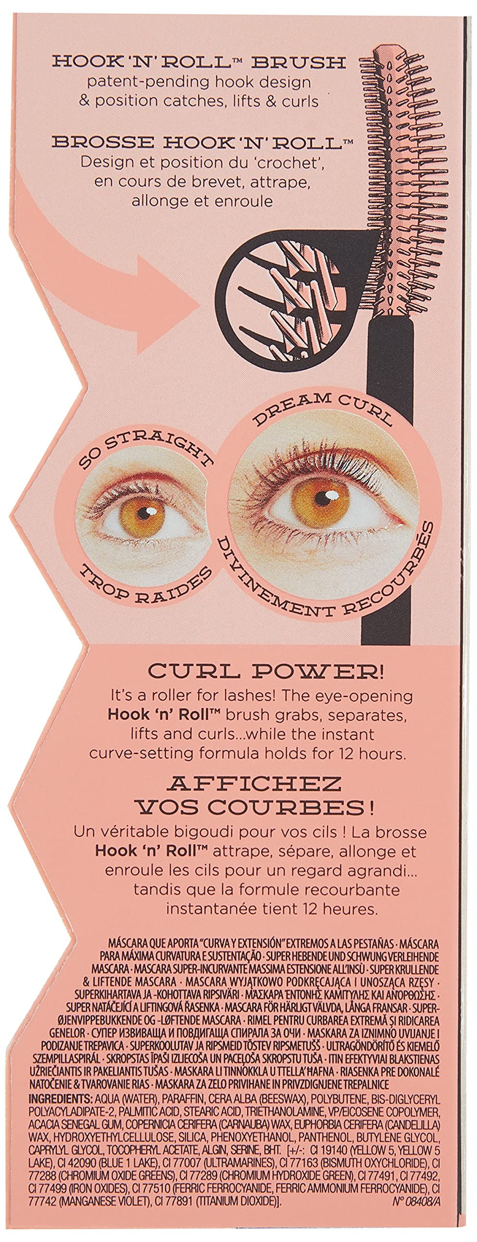 Benefit Cosmetics Roller Lash Super Curling & Lifting Mascara - Black Waterproof Volumizing Mascara 0.3 oz for Long Lashes - Perfect for Daytime Wear, Night Out & Special Occasions