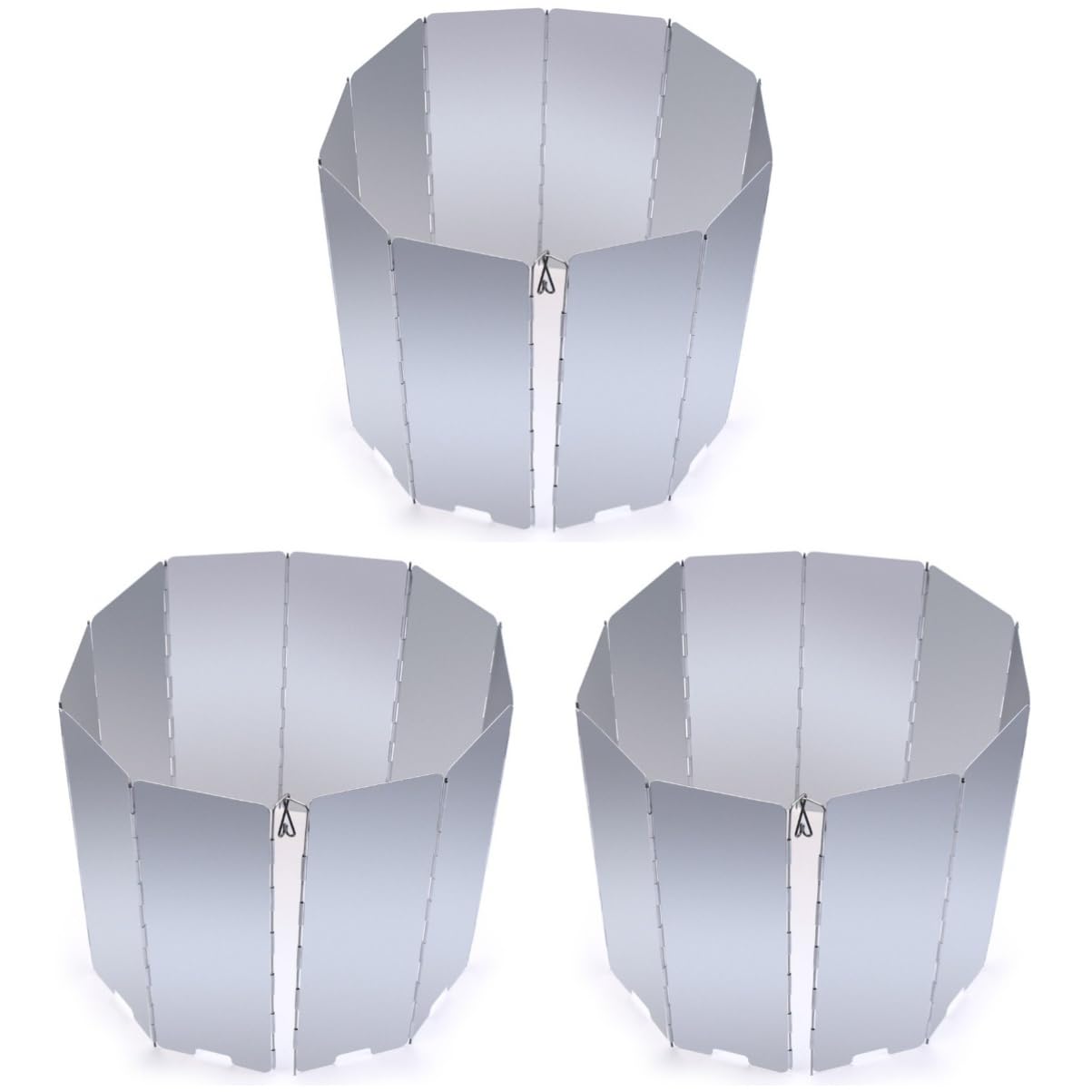 Sosoport 3-Piece Foldable Camping Stove Windshield - Portable Wind Shield for Outdoor Picnic Cooker, Camping Windscreen, Wind Protector for Camping Stove, Perfect for Hiking, Backpacking & BBQ