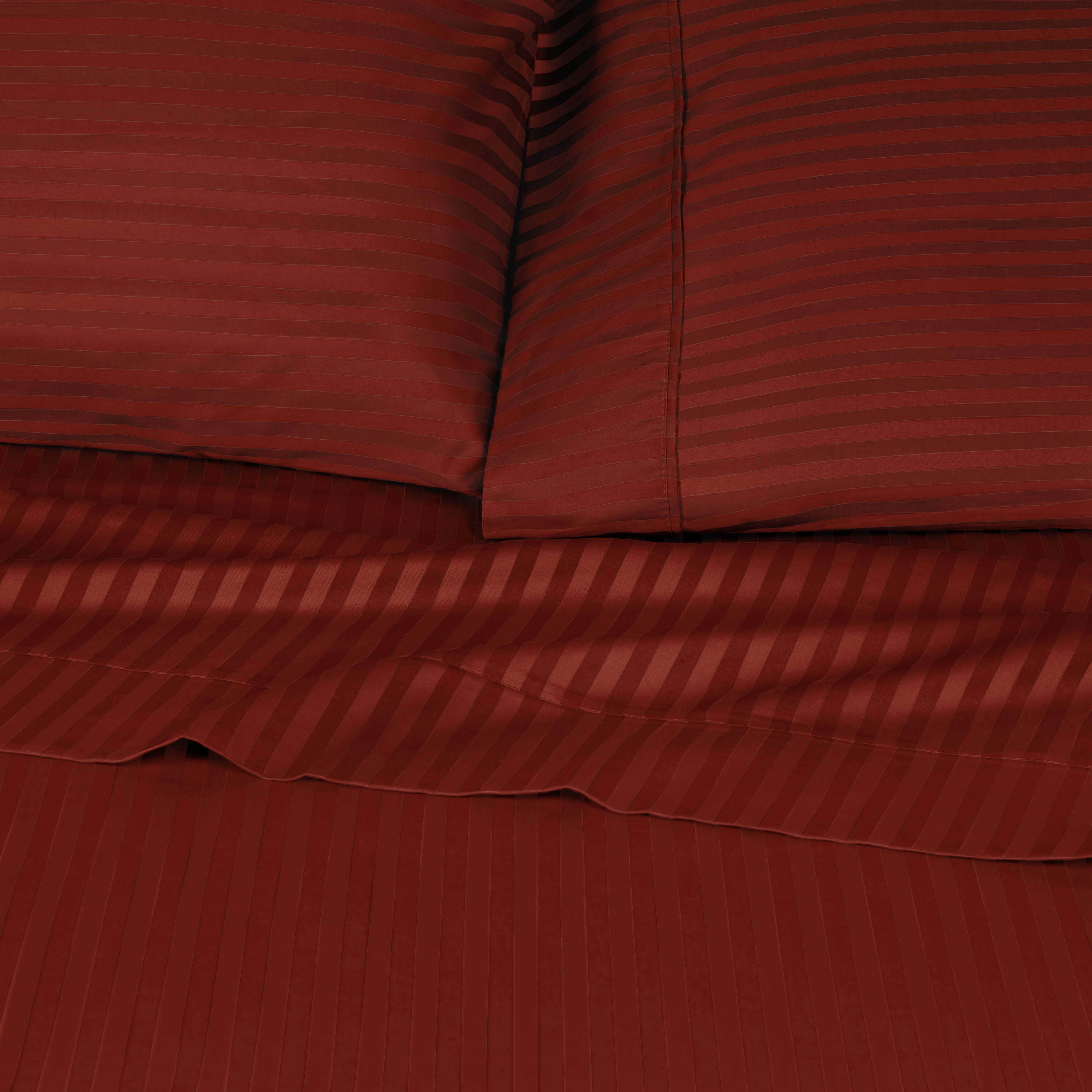 Premium 300 Thread Count Egyptian Cotton Sheet Set - Deep Pocket, Striped Design for Ultimate Comfort & Luxury - Perfect for Master Bedrooms, Guest Rooms & Hotels