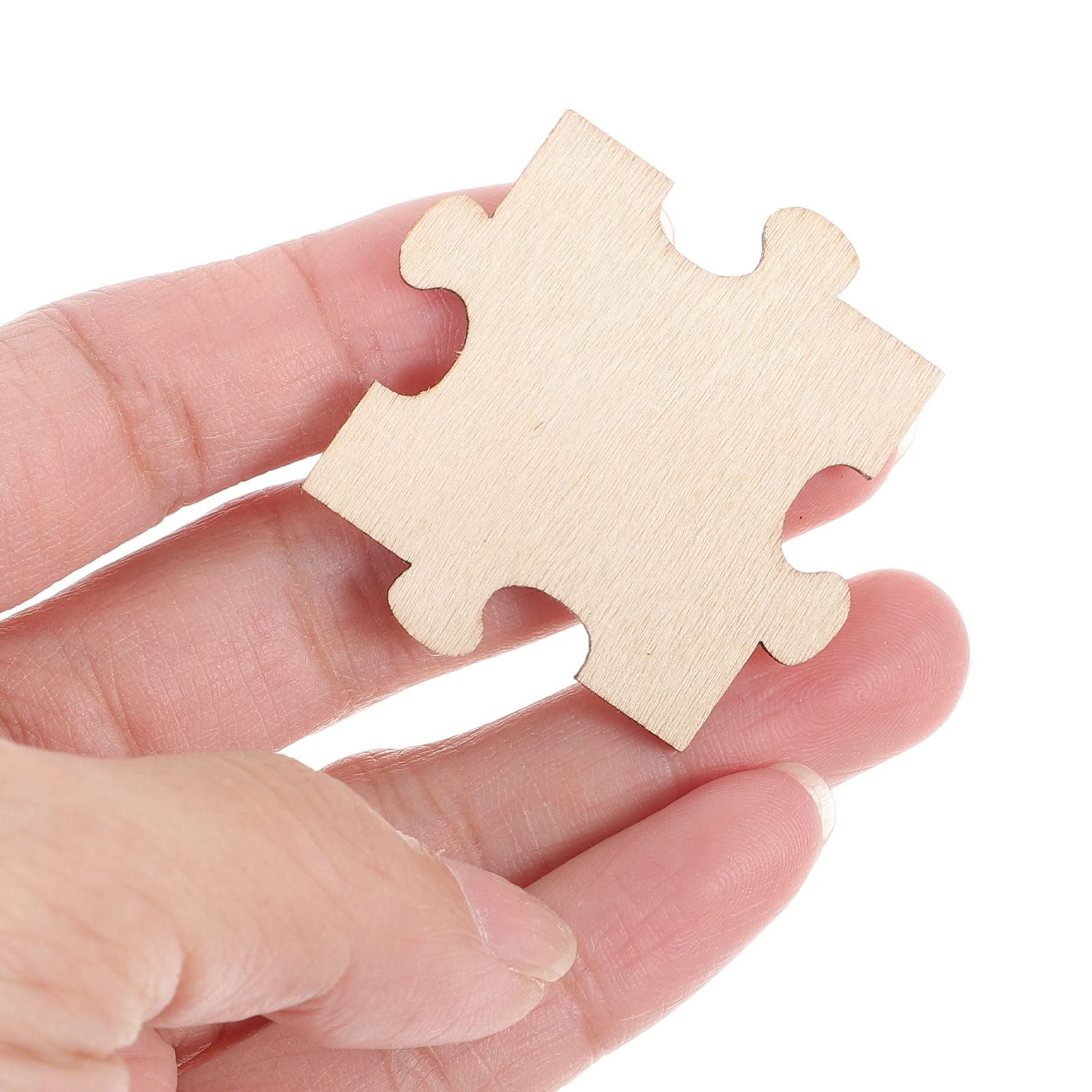 100Pcs Unfinished Wooden Puzzle Pieces - DIY Blank Wood Puzzle for Kids Arts & Crafts, Classroom Activities, Learning Tools - Perfect for Creative Projects, Educational Games, and Family Bonding Time