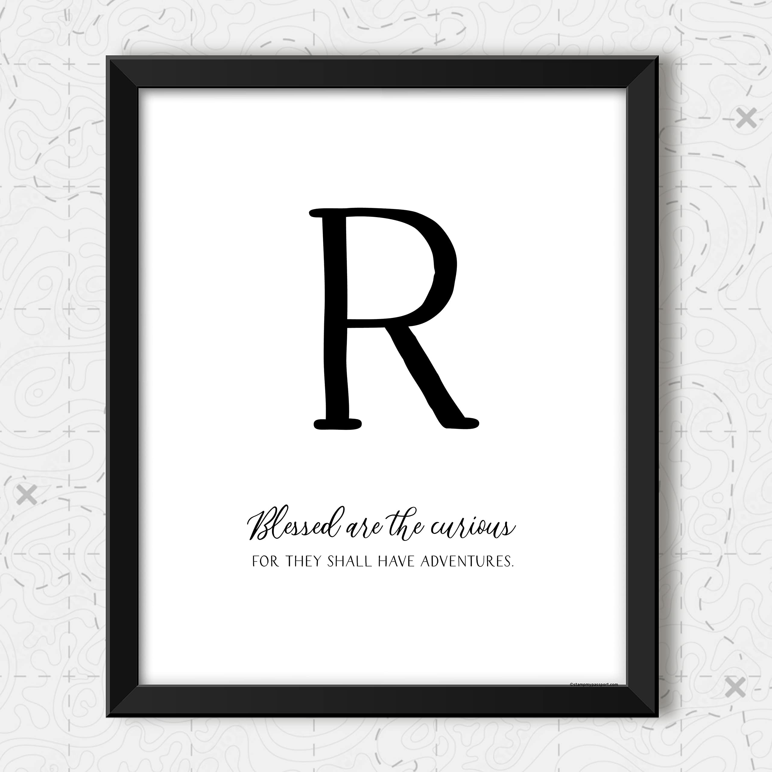 6-Piece Wander Prints Travel Quote Wall Art - Inspirational Black & White Travel Posters 8x10 Unframed - Perfect for Adventure Lovers, Travel Enthusiasts & Home Office Decor