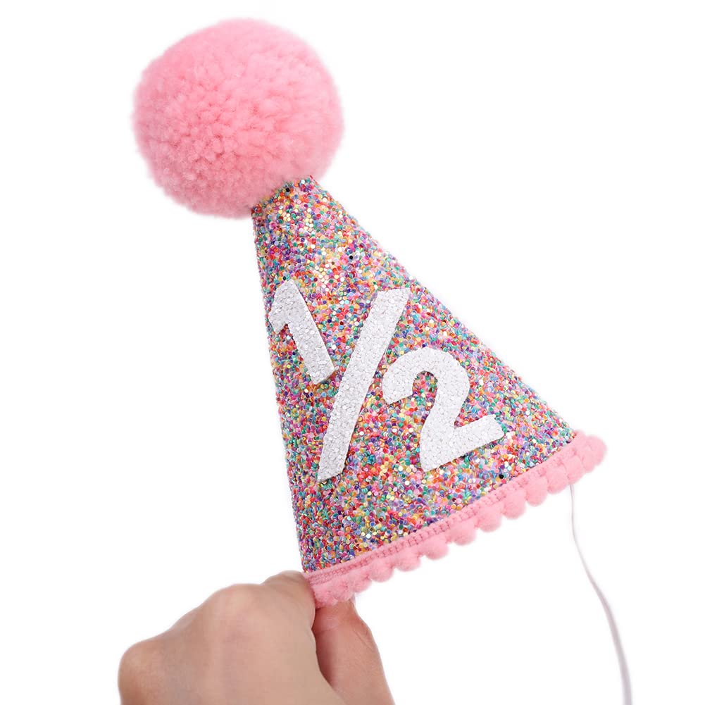 Glitter Rainbow Cone Birthday Hat - Fun Party Decorations for Kids & Adults | Perfect for Birthday Celebrations, Festivals & Themed Events