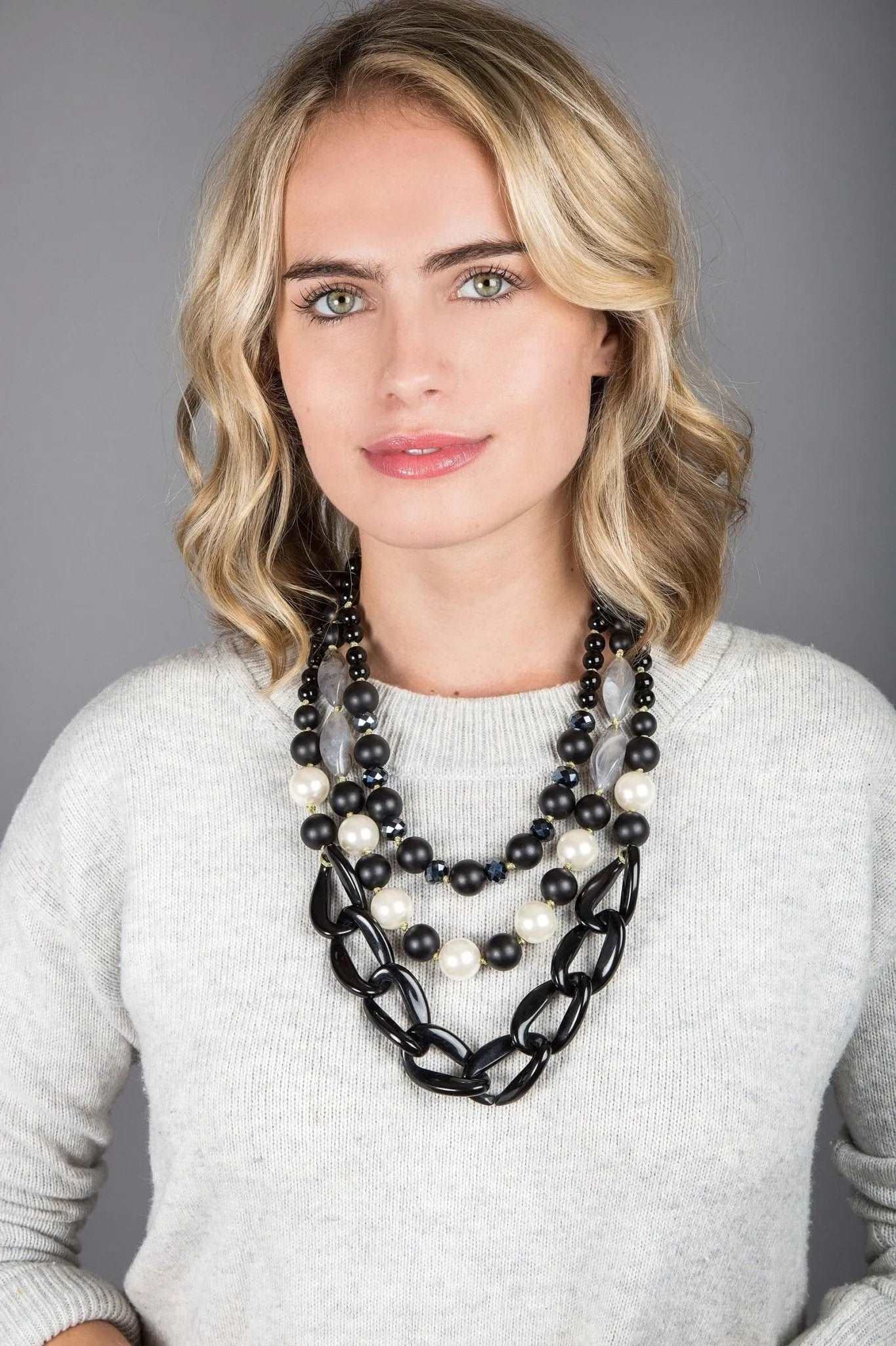Elegant Pearl and Bead Layered Chain Necklace for Women - Perfect for Weddings, Parties & Everyday Wear