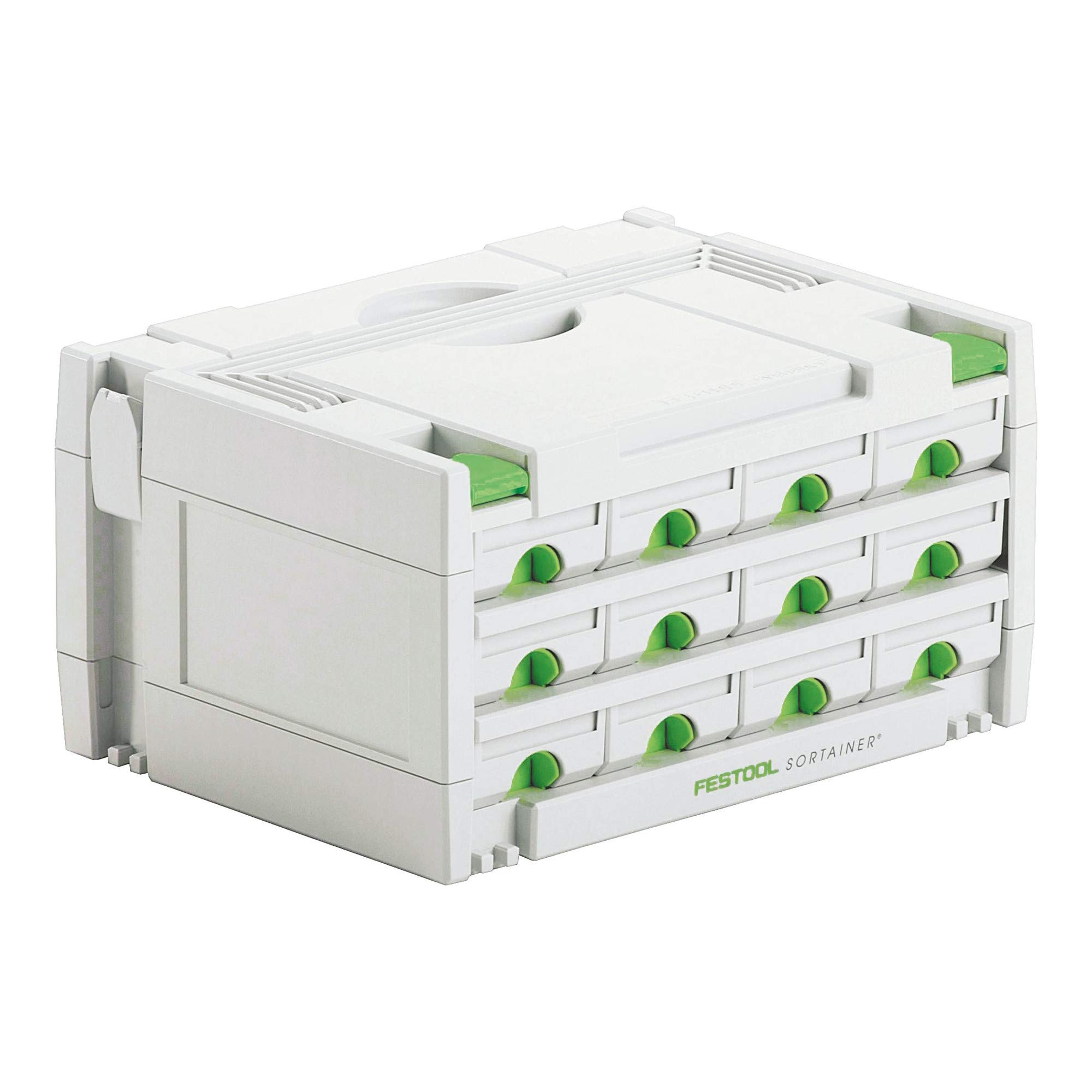 Festool 491986 12-Drawer Sortainer Tool Organizer - Heavy Duty Gray Storage Case for Workshop, Garage & Job Site - Perfect for Tools, Hardware & Small Parts Organization