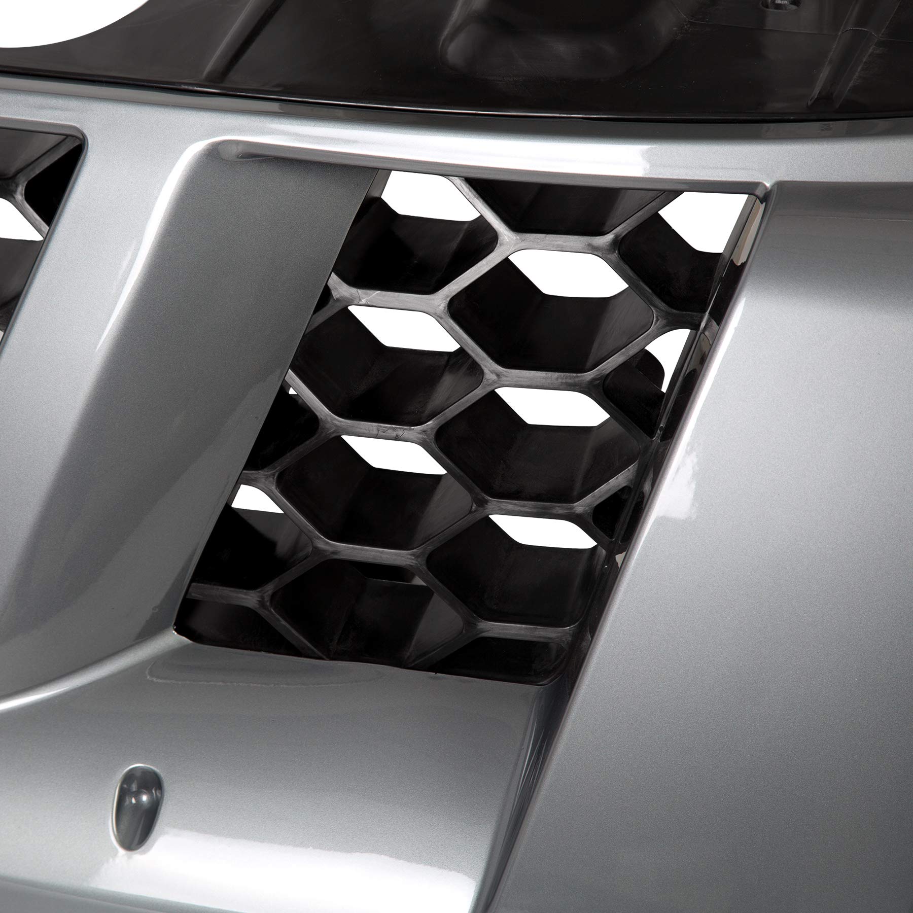 HECASA Front Grill Replacement for 2005-2008 Nissan Xterra Off-Road S SE Models - OEM 62310ZS20A, 62310EA000, NI1200220 Compatible - Bright Gray Bumper Upper Grille - Perfect for Off-Roading & Truck Customization