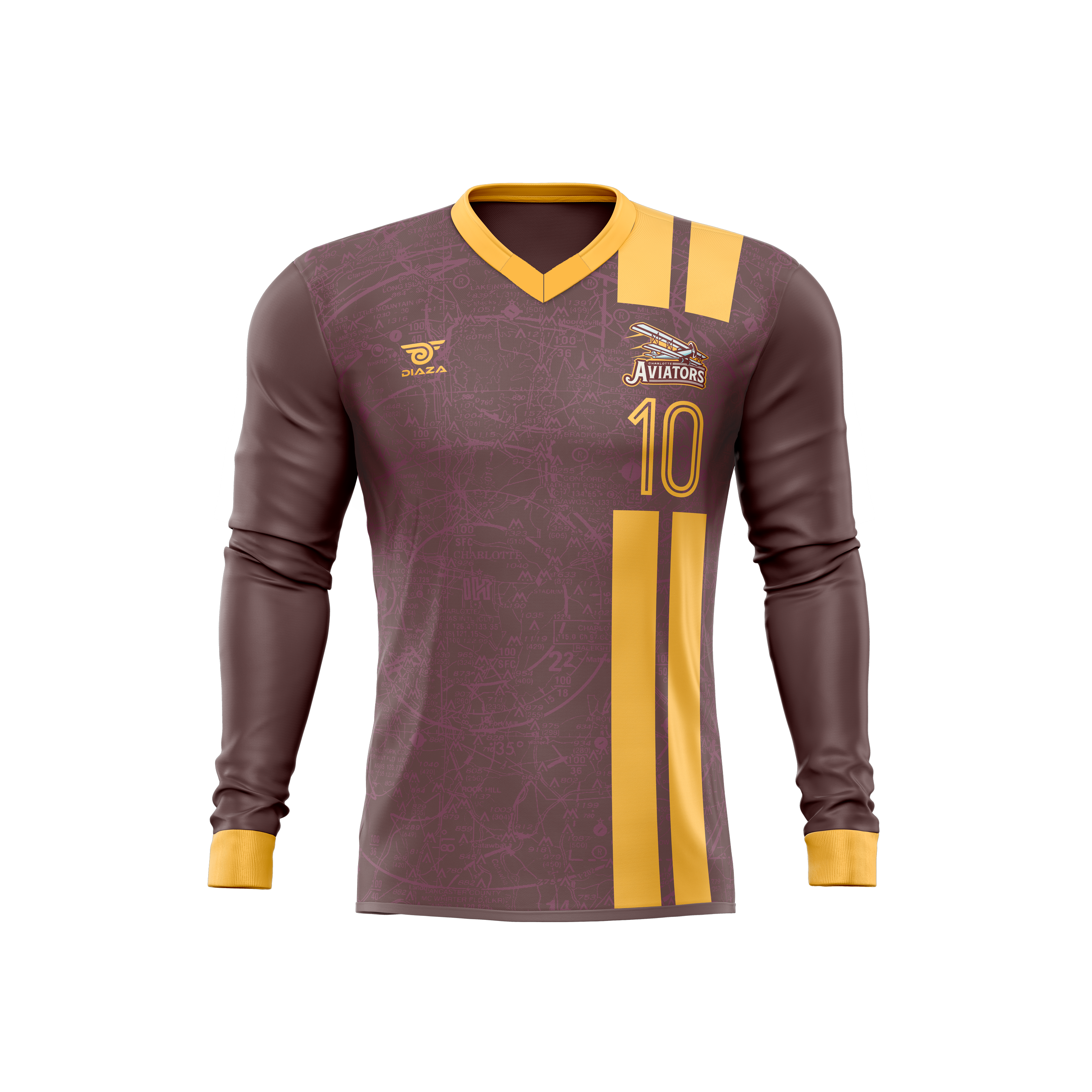 Charlotte Aviators Long Sleeve Shirt for Men - Classic Vintage Pilot Style Casual Wear - Perfect for Aviation Enthusiasts, Outdoor Adventures & Everyday Fashion