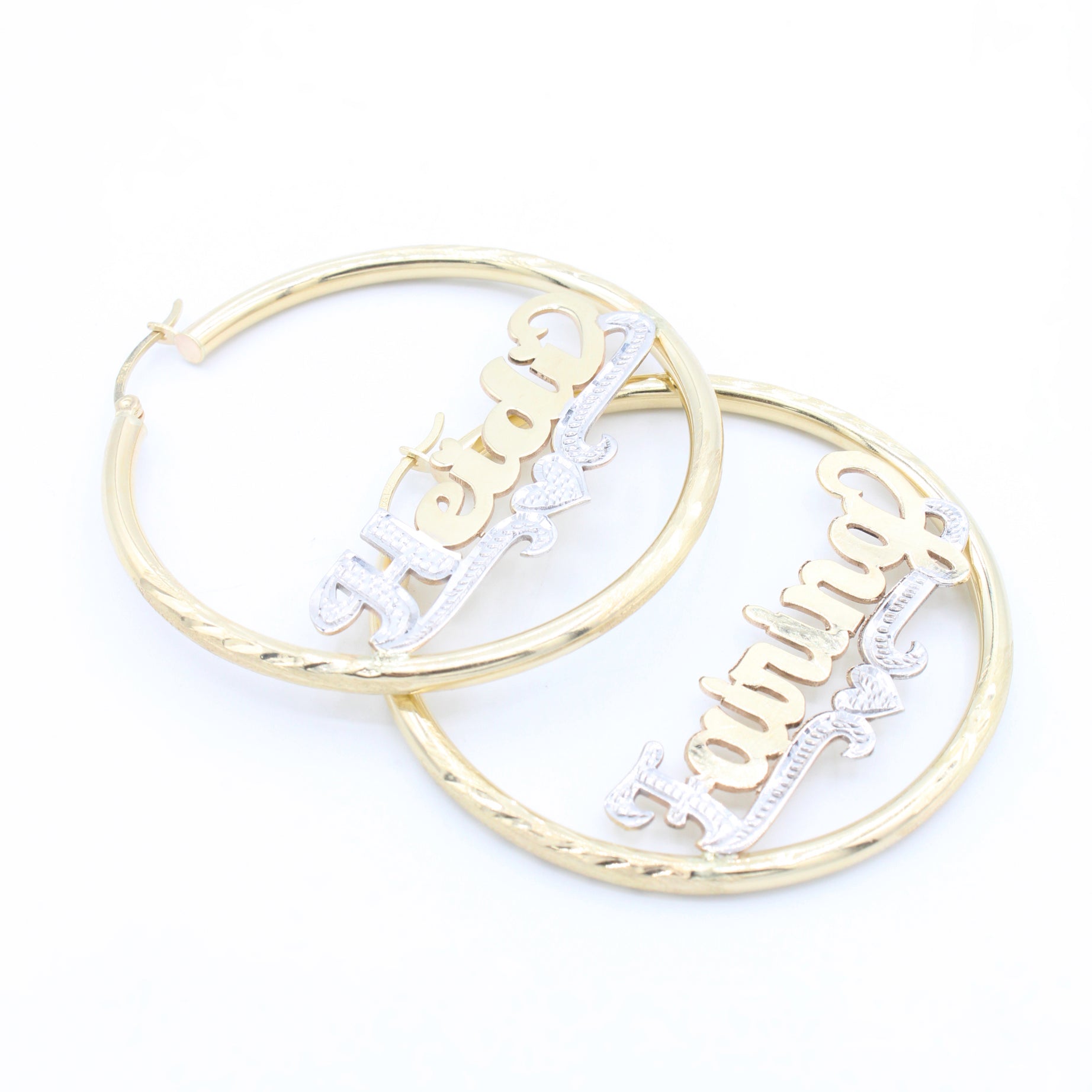 14K Gold Custom Name Hoops Earrings for Women - Personalized Initial Jewelry Gift for Her - Birthday, Anniversary, Valentine's Day Present