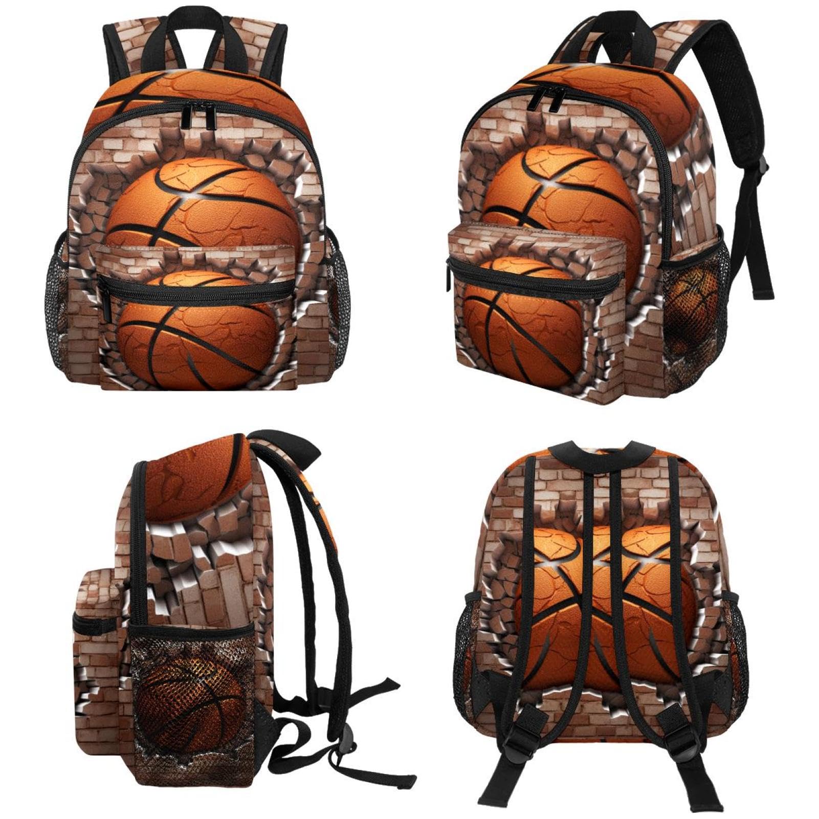Premium Travel & Work Backpack - Durable Ball Basketball Wall Texture Design - Perfect for Commuting, Gym, School & Outdoor Adventures
