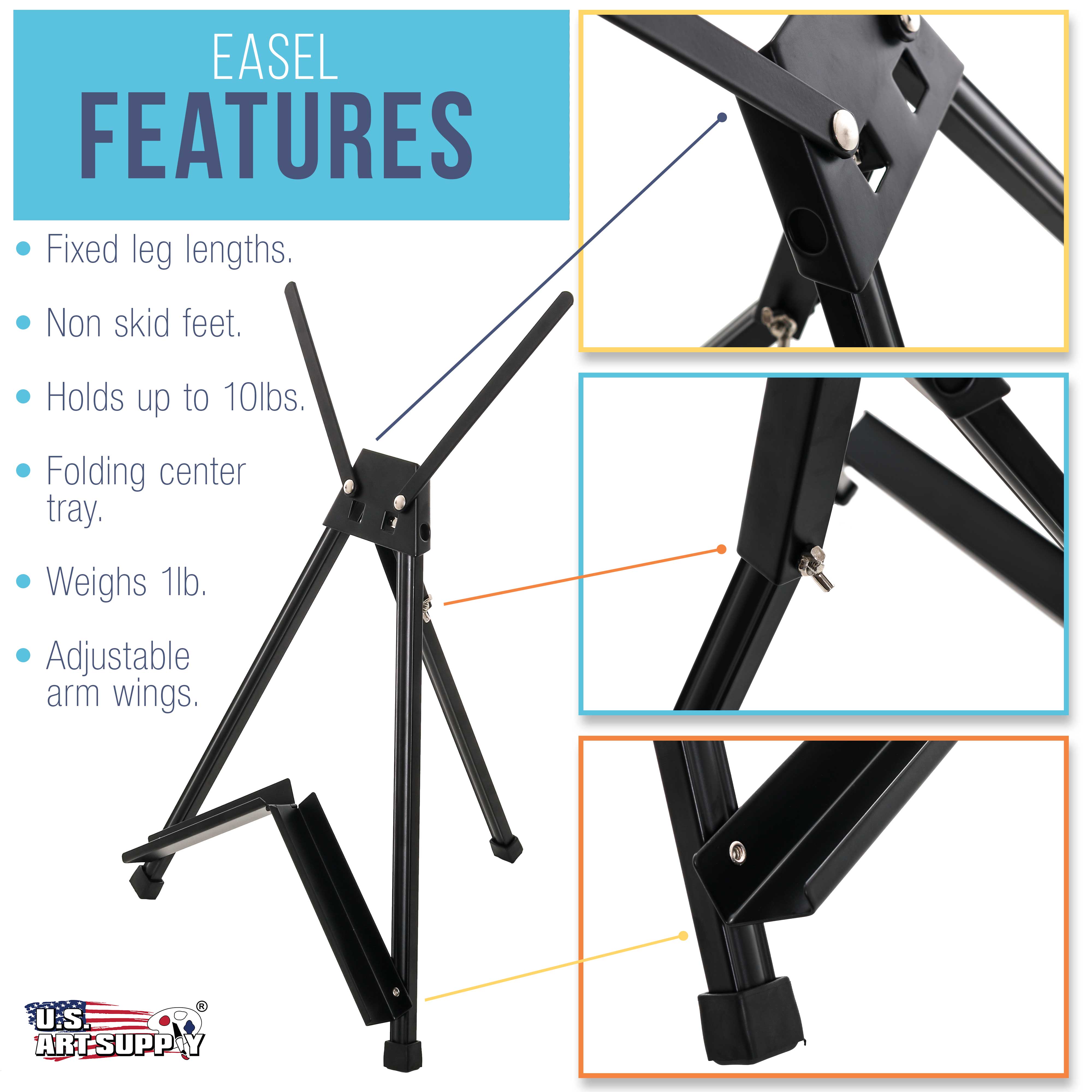 Adjustable Metal Tabletop Easel Stand for Painting - 15 to 21 Inch Portable Art Easel (4 Pack) - Perfect for Canvas, Whiteboard, Poster, Sign & Drawing Display - Ideal for Artists, Classrooms & Office Presentations