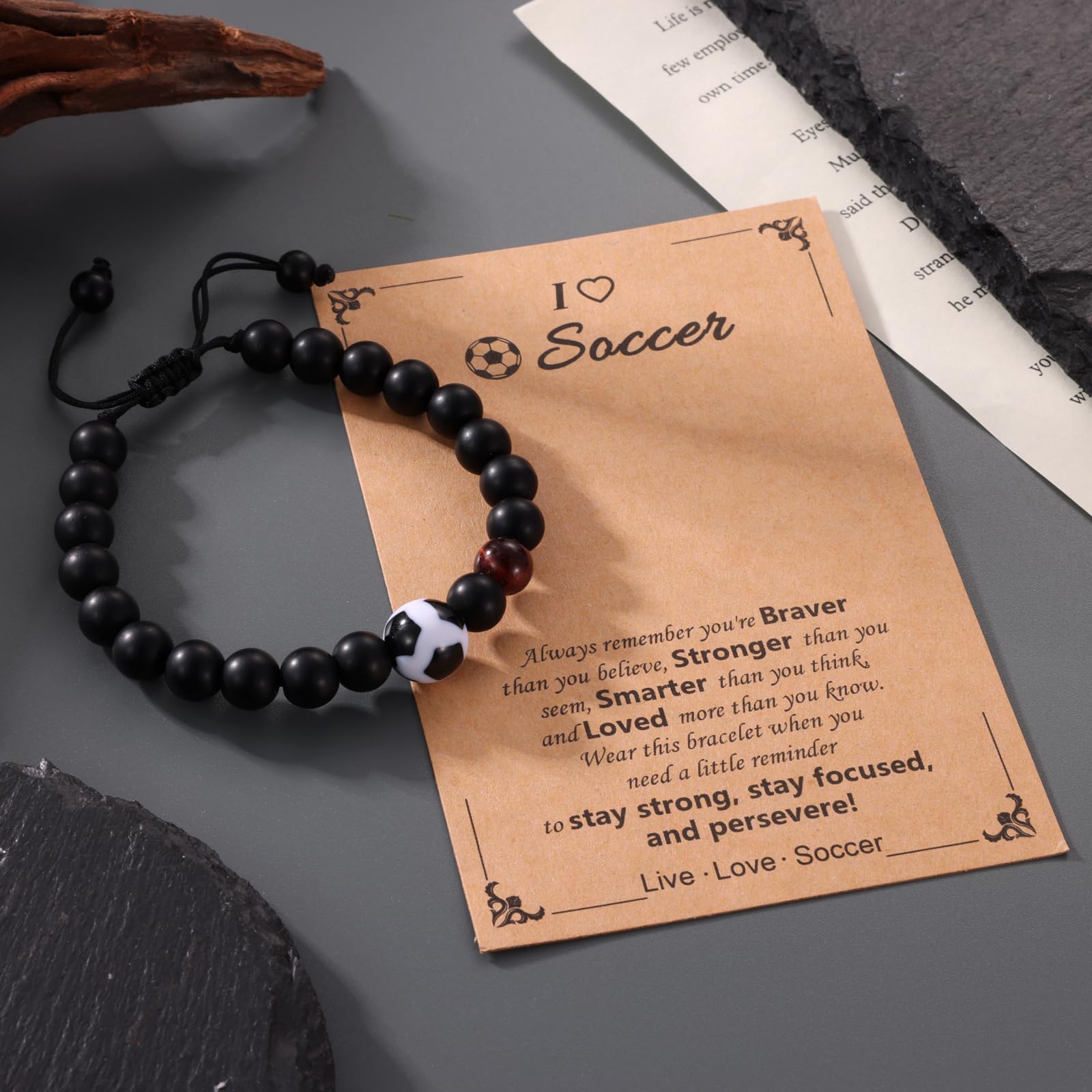 Personalized Basketball Soccer Baseball Bracelet - Best Sports Gift for Teen Boys, Players, Team, Son, Grandson, Nephew & Friend - Ideal for Graduation & Birthday - Perfect for Game Days & Sports Events