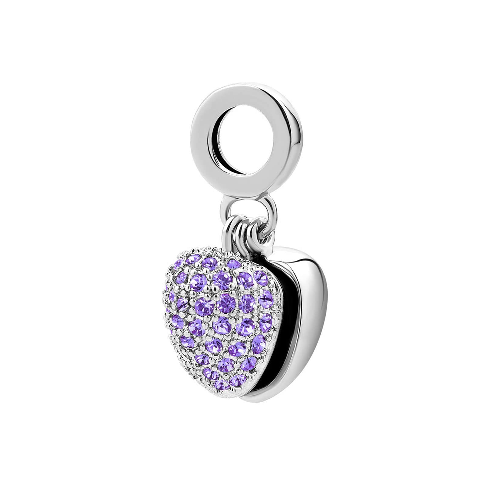 KunBead Openable Heart Birthstone Crystal Dangle Charms - Compatible with Pandora Bracelets for Women | Mother's Day Gift, Birthday Present, Anniversary Jewelry | Perfect for Layering, Stacking & Everyday Wear