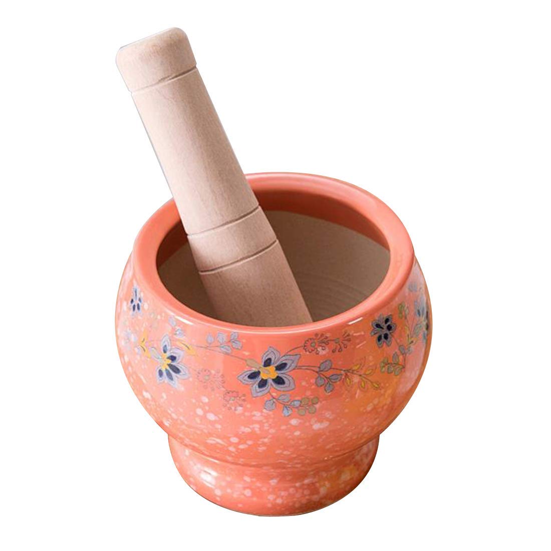 Premium Ceramic Mortar and Pestle Set - Durable, Easy to Clean Spice Grinder for Herbs, Ginger, Garlic & More - Perfect for Cooking, Baking & Apothecary Use - Elegant Pink Design