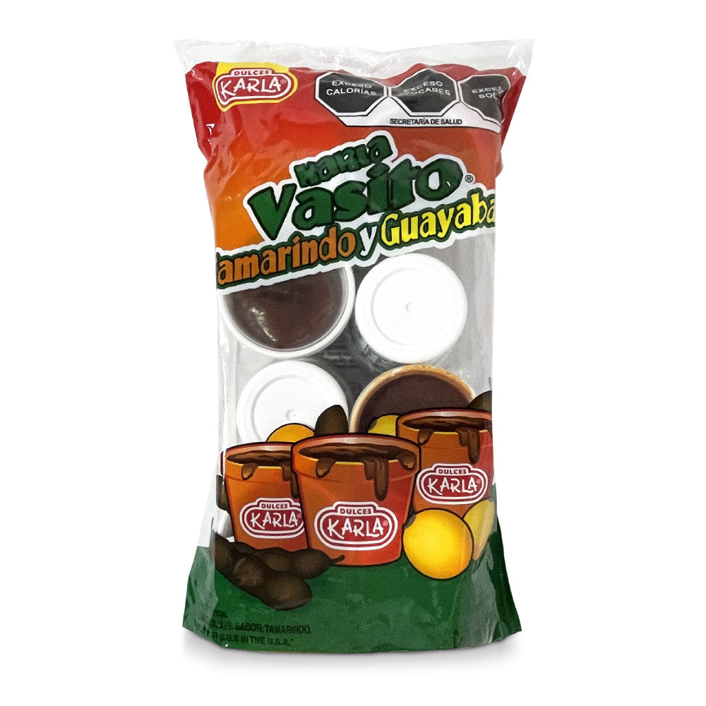 Karla Vaso Grande Tamarindo & Guayaba Candy - 8 Count Bag | Mexican Fruit Flavored Hard Candy | Perfect for Parties, Gifts & Snacking