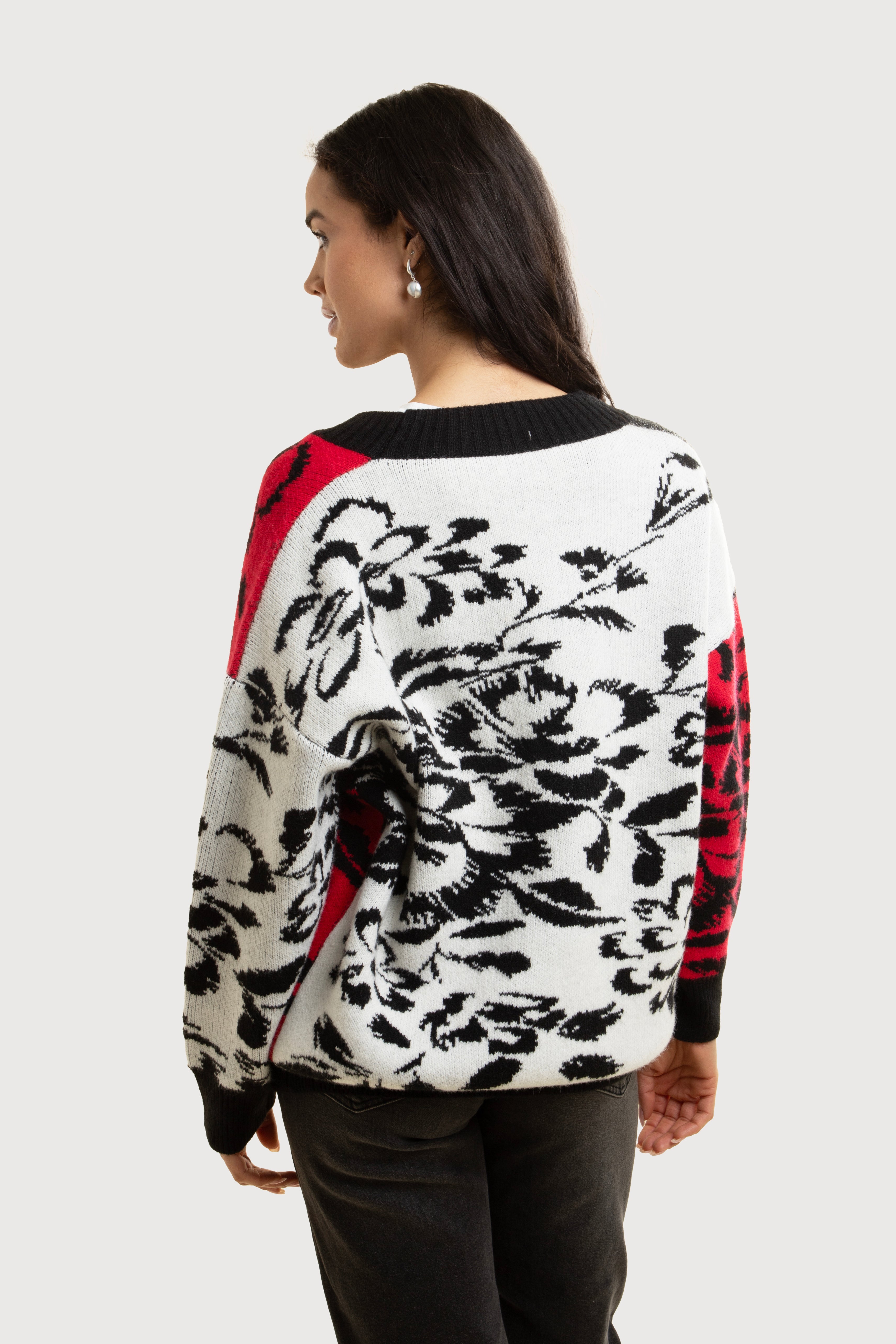 Floral Plaid Cardigan for Women - Soft Long Sleeve Open Front Sweater - Perfect for Fall & Winter Layering, Office Wear & Casual Outfits