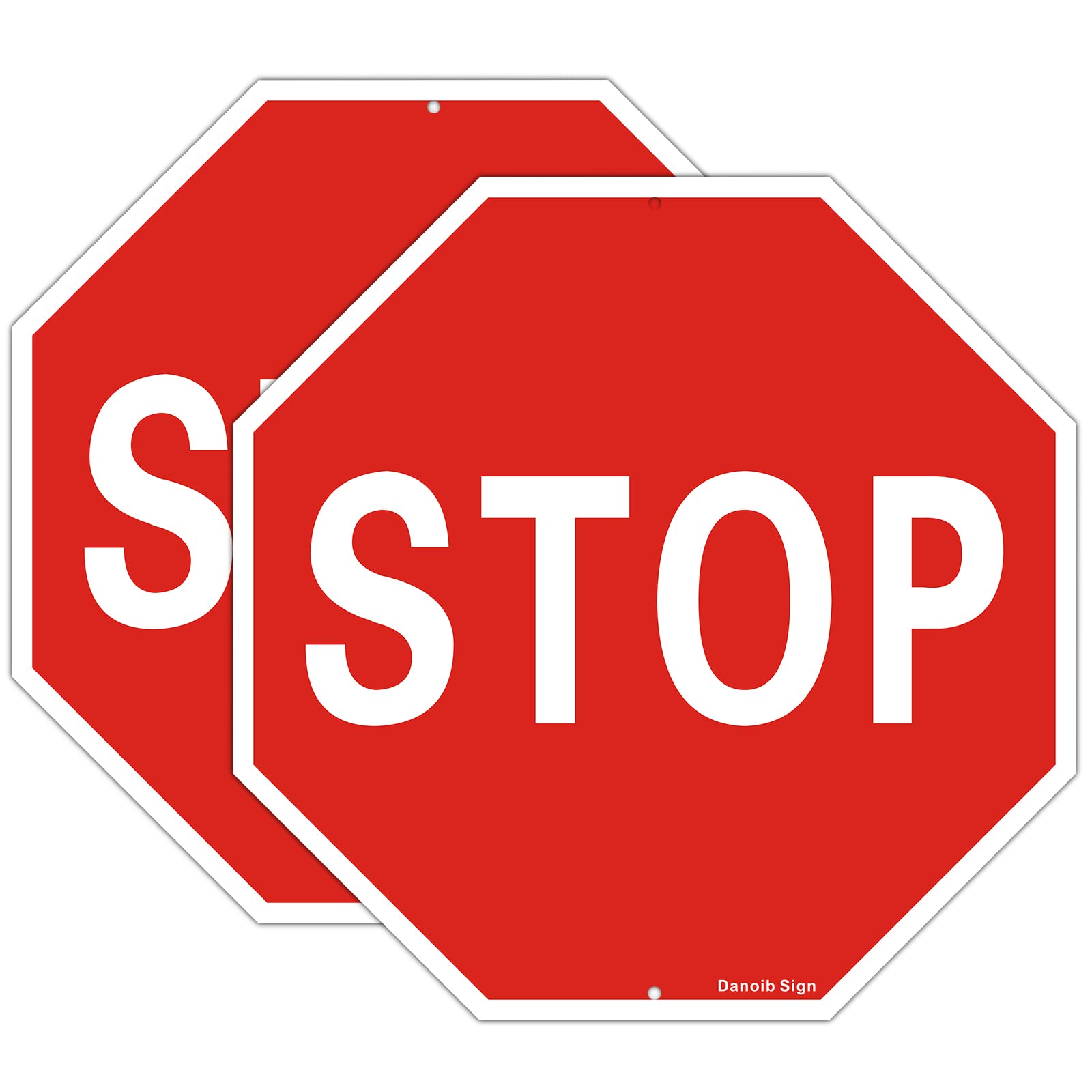 2 Pack 12x12 Inches Octagon Reflective Stop Sign - Rust-Free Aluminum, UV Protected & Waterproof for Road Safety - Durable Weather-Resistant Traffic Sign with Easy Mounting - Perfect for School Zones, Construction Sites & Neighborhood Safety