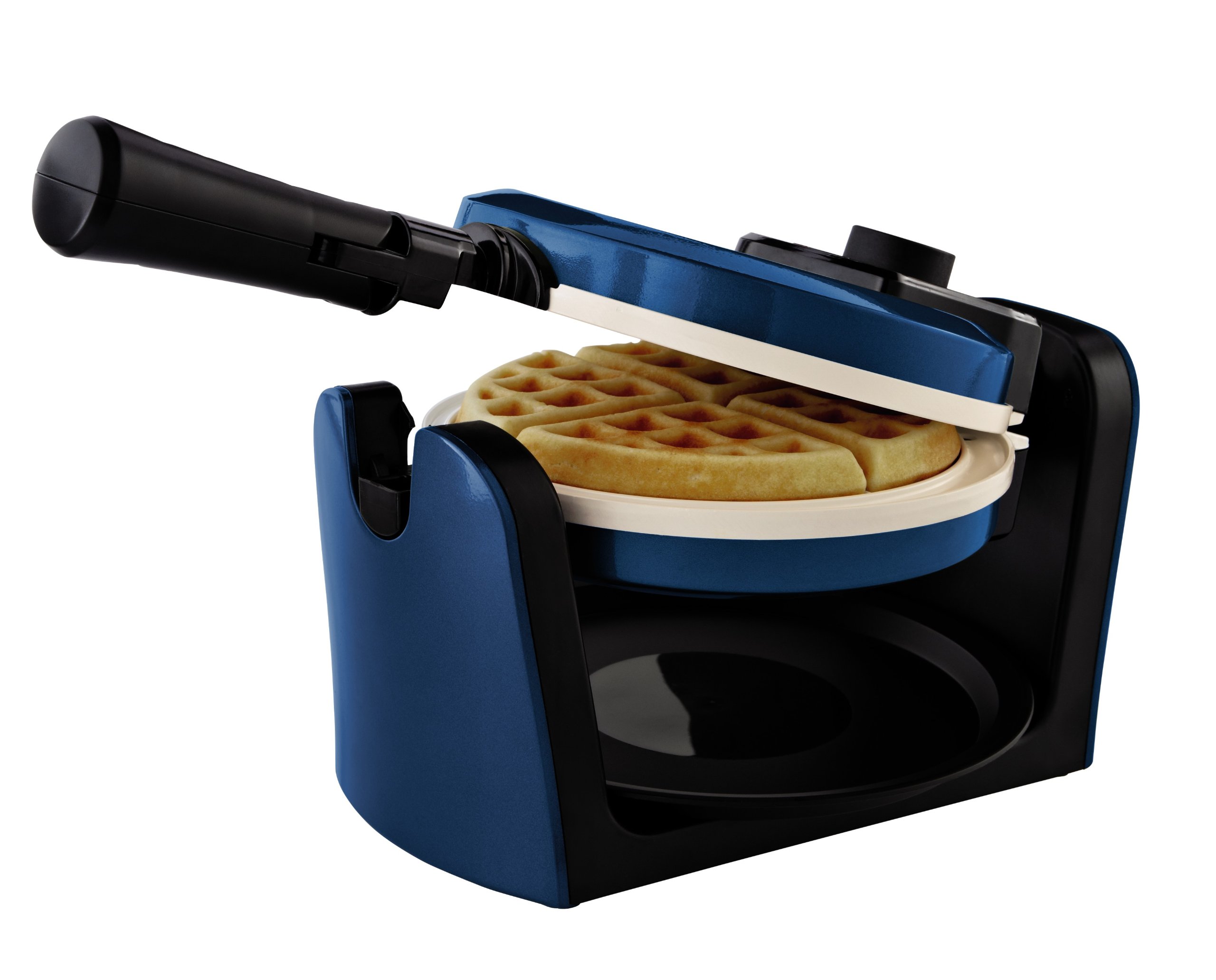 Oster CKSTWFBF10WB-ECO DuraCeramic Flip Waffle Maker - Non-Stick Ceramic Coating, Blue - Perfect for Breakfast, Brunch & Family Gatherings