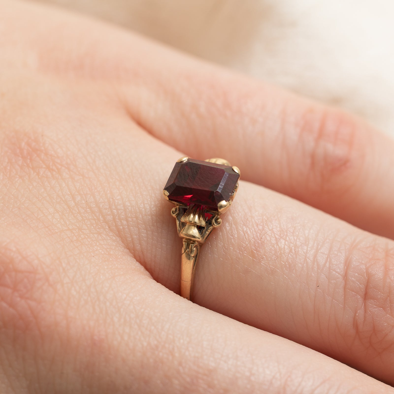 2.00ct Solitaire Synthetic Ruby Ring for Women - Size 6.5 | Elegant Engagement, Anniversary & Gift Jewelry for Special Occasions