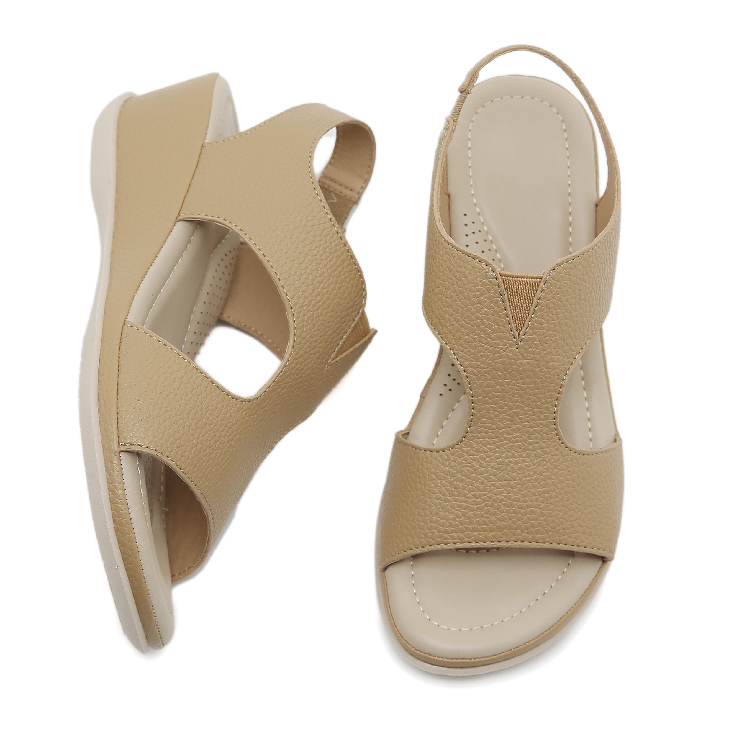 Women's Comfortable Walking Sandals with Ankle Strap - Summer Casual Wedge Sandals for Outdoor, Beach & Vacation
