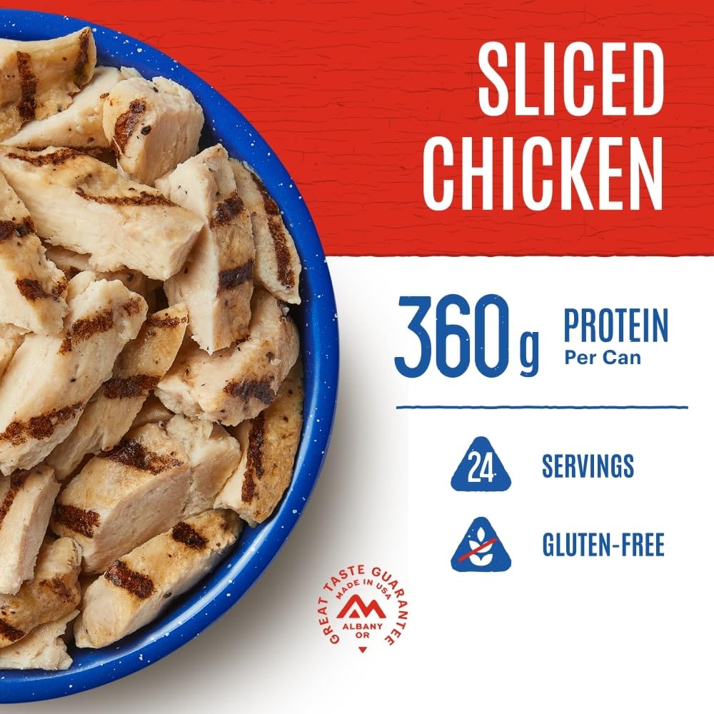 Mountain House Freeze Dried Grilled Chicken #10 Can - 24 Servings Gluten-Free Emergency Food for Camping, Hiking & Survival Preparedness
