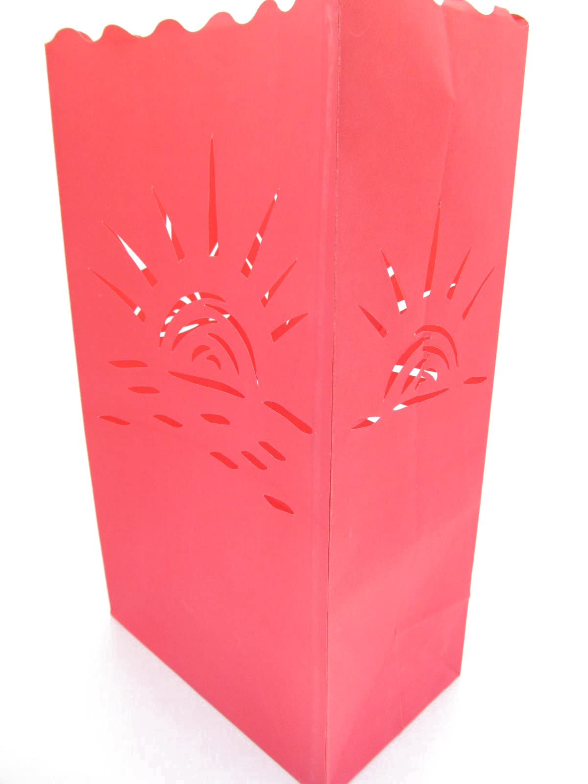 CleverDelights Red Sunset Luminary Bags - 30 Count Tropical Wedding Decorations, Beach Party Lights, Outdoor Pathway Lighting for Garden, Patio, and Backyard Events