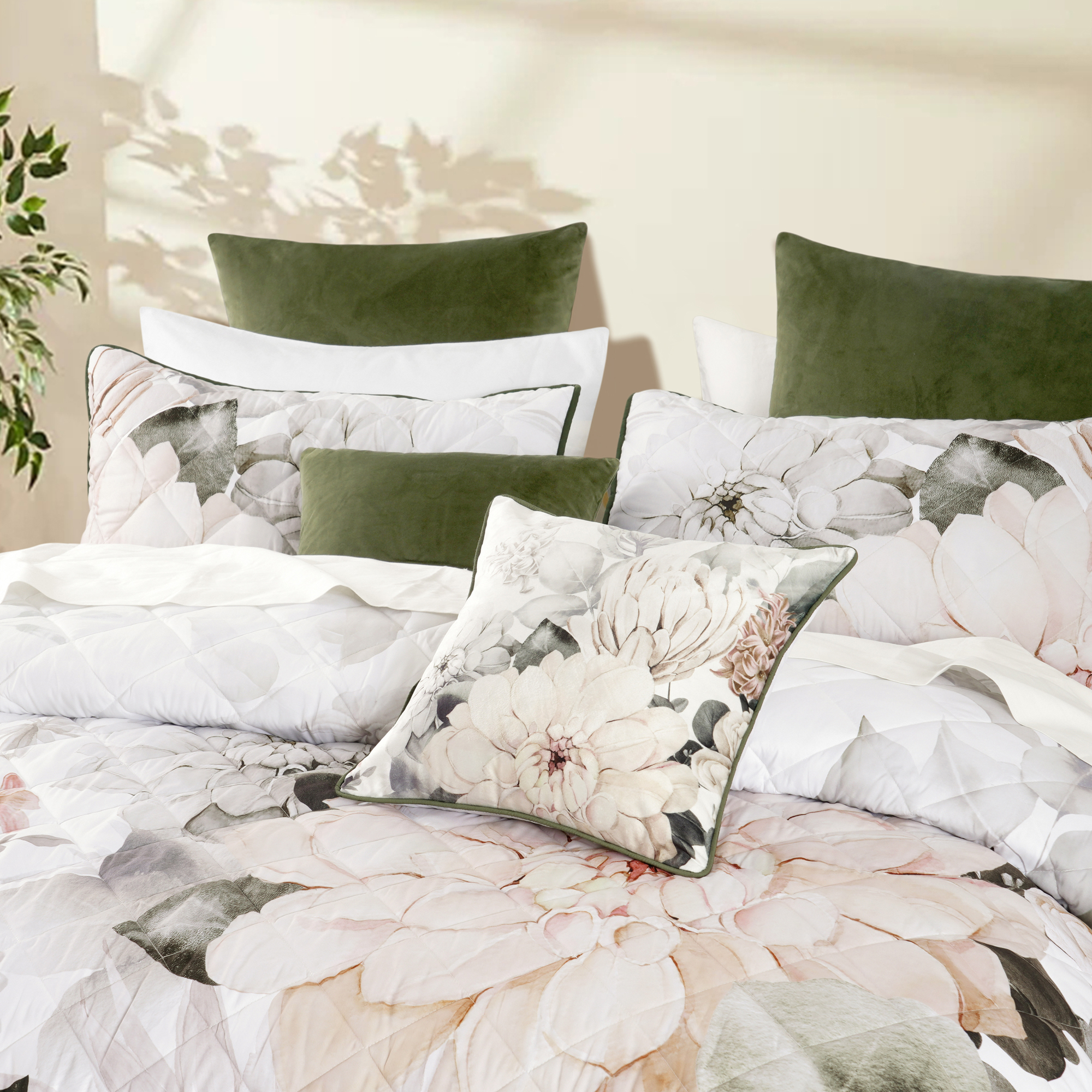 Giselle White Square Cushion by Bianca - Premium Home Decor Throw Pillow for Sofa, Bed & Living Room