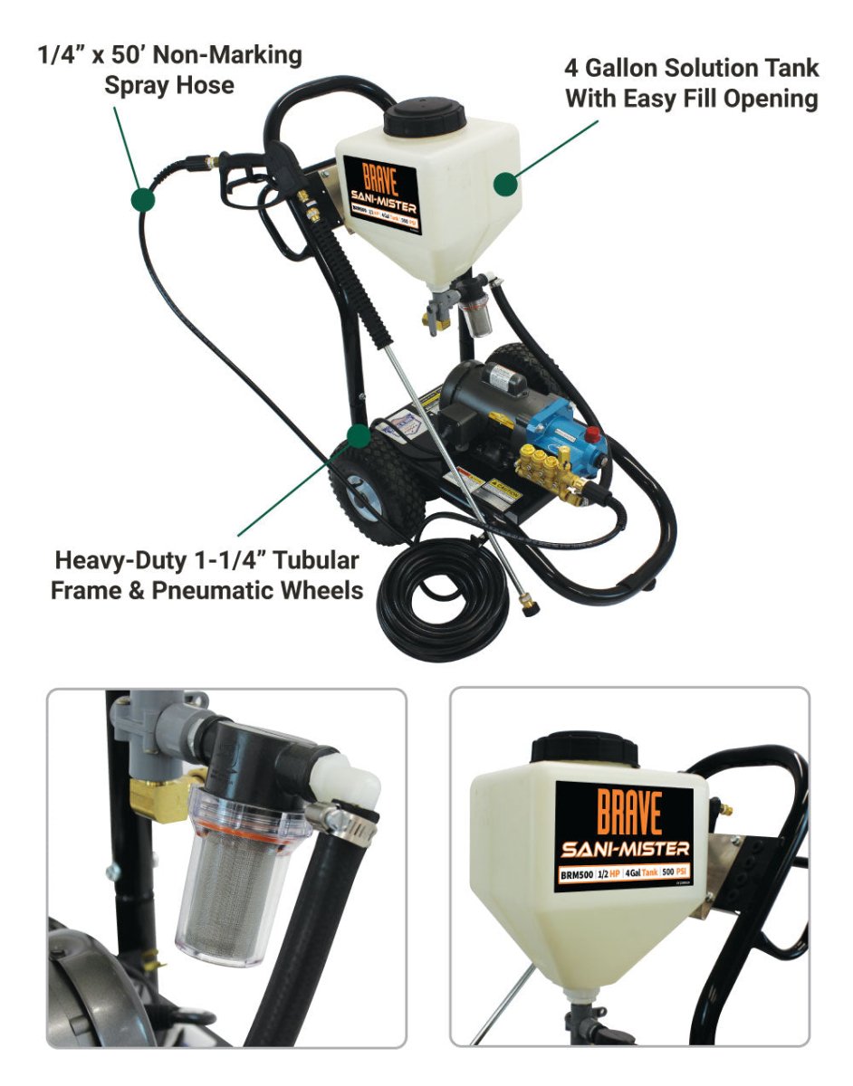 Brave Sani Mister 4 Gallon Electric Disinfectant Sprayer - Perfect for Home, Office, and Outdoor Sanitizing