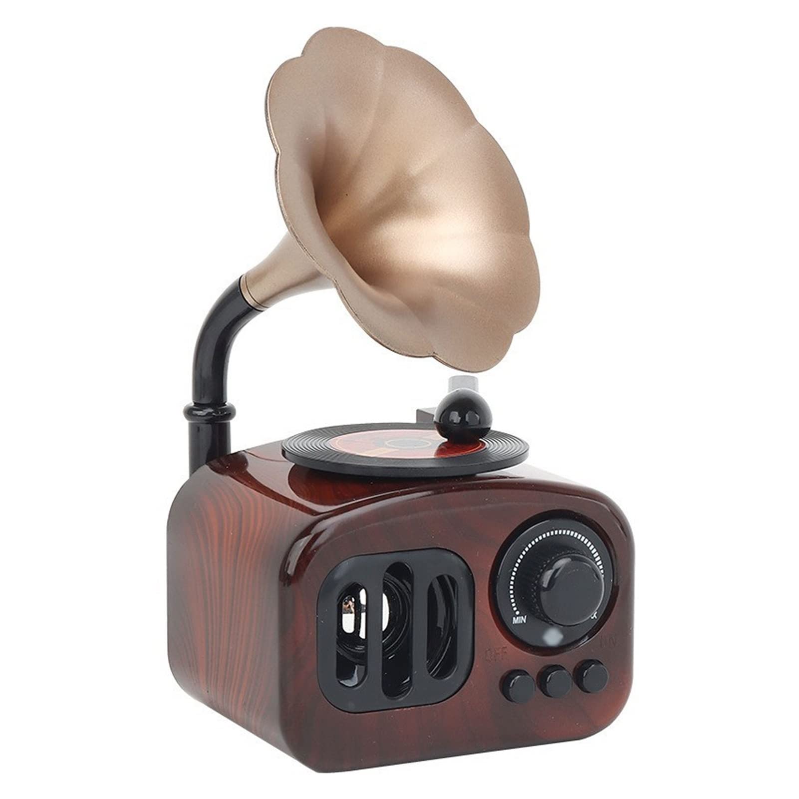 Vintage Retro Phonograph Music Box with Rotating Vinyl Record Player - Creative Gift for Music Lovers, Home Decor & Collectors - Perfect for Living Room, Bedroom & Office Display