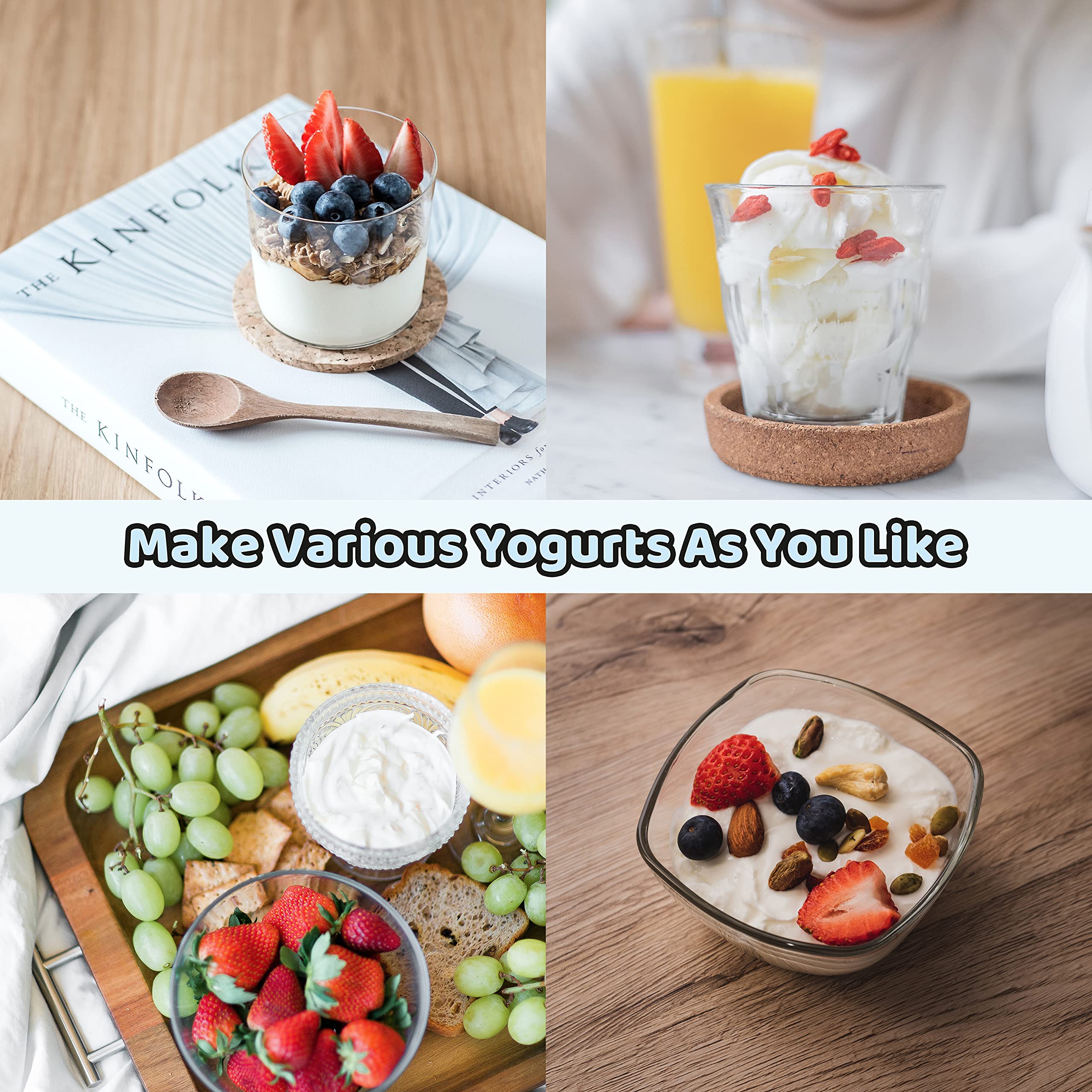 Compact Yogurt Maker Machine with Strainer - 1 Quart Stainless Steel Greek Yogurt Maker with Constant Temperature Control - Perfect for Homemade Yogurt, Natto, Kefir - Ideal for Healthy Breakfast, Snacks & Probiotic Recipes