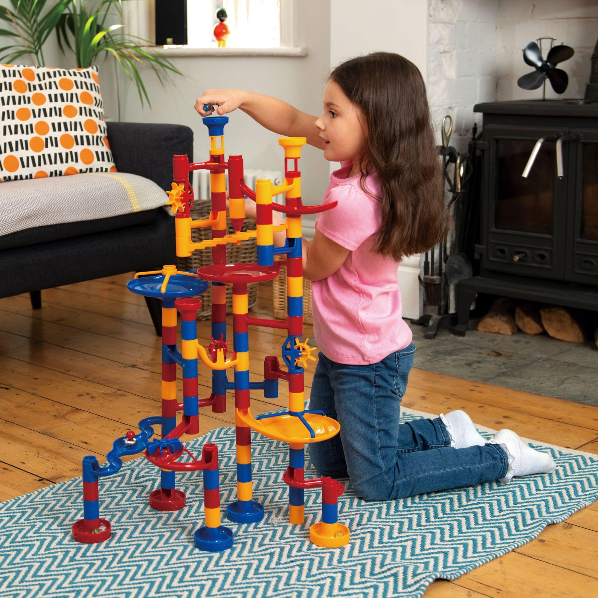Galt Toys Mega Marble Run - 120 Piece Construction Building Set for Kids Ages 4+ | STEM Learning Toy for Creative Play | Perfect for Birthday Gifts & Indoor Family Activities